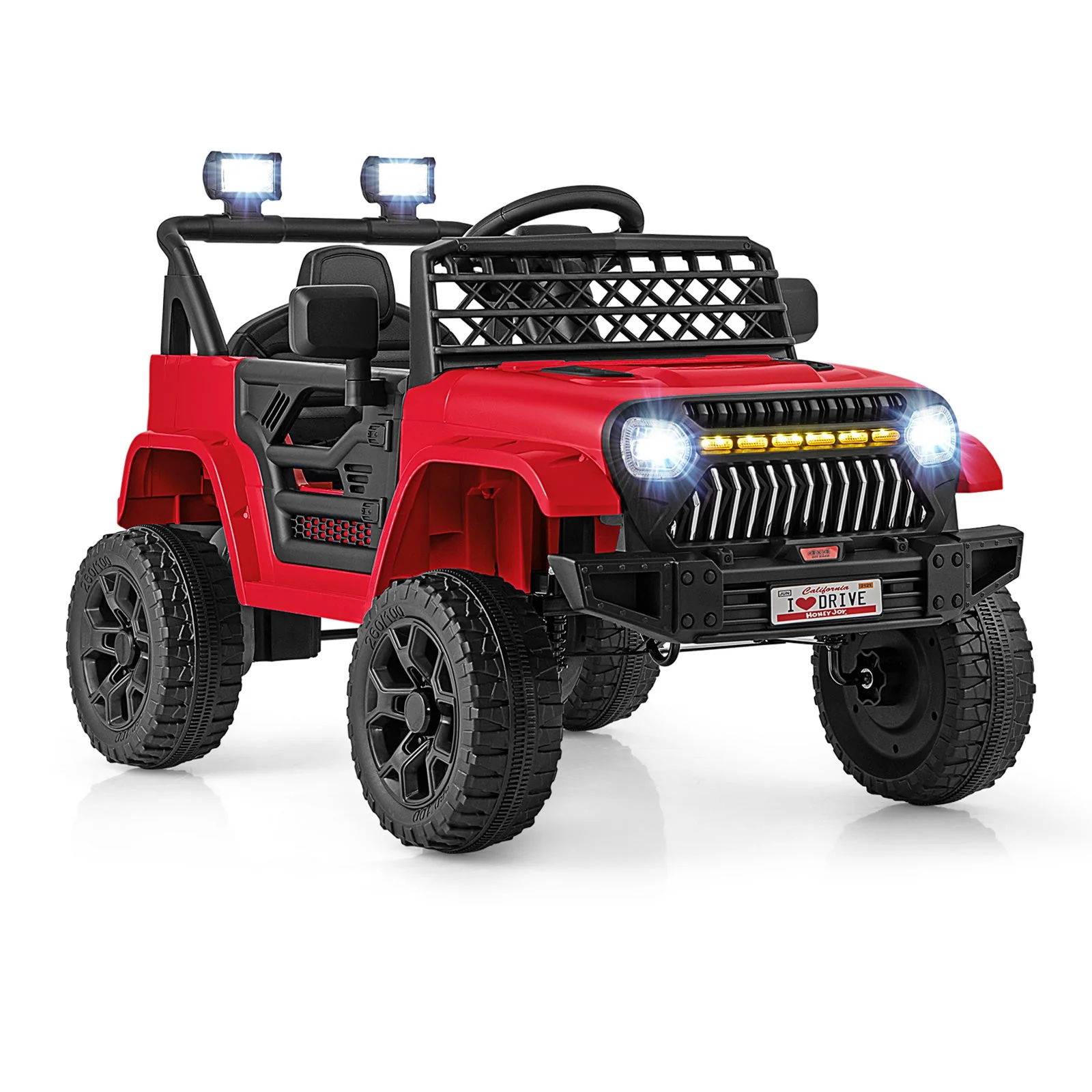 12V Kids Ride on Truck Car with Parental Remote and Music Player-Red - Image 2