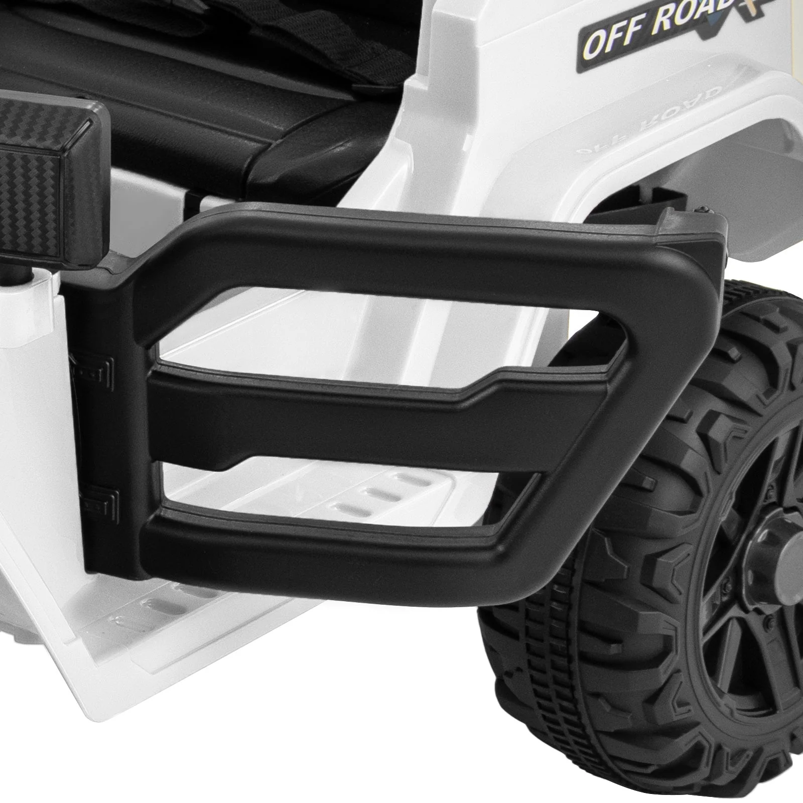 12V Kids Ride on Truck Car with Remote Control Threaded Wheels and 3 Speeds-White - Image 5