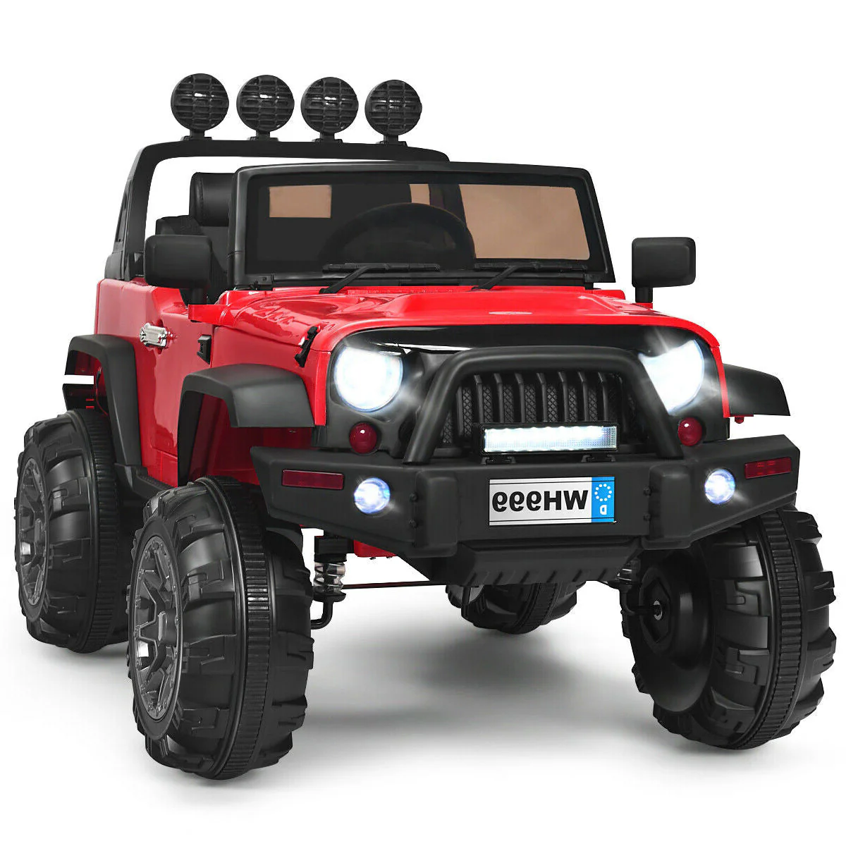 12V Kids Ride On Truck with Remote Control and Double Magnetic Door-Red - Image 3