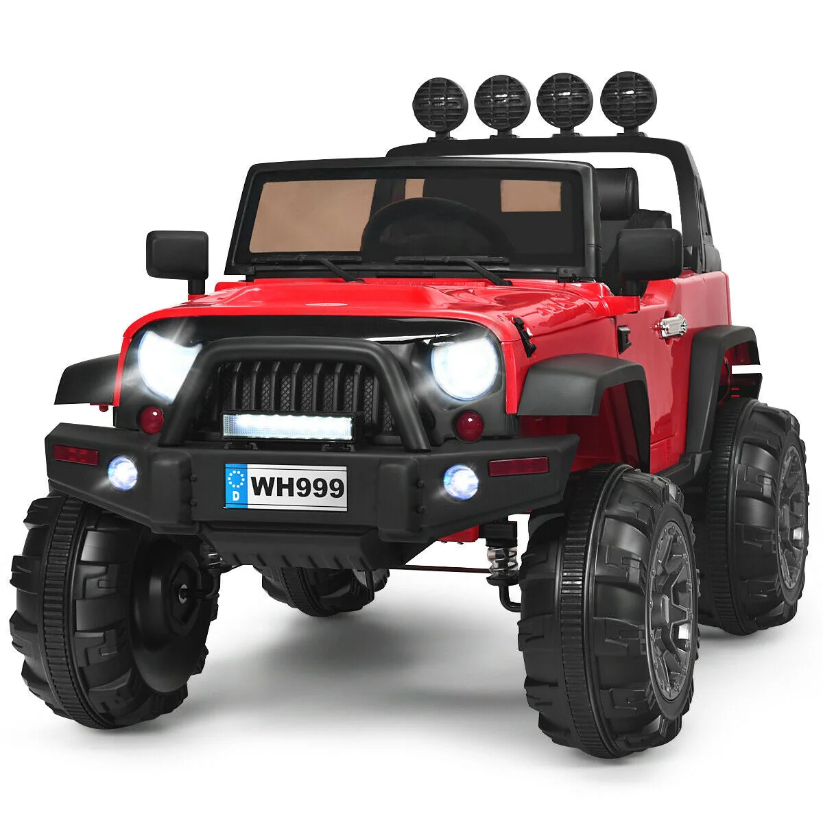 12V Kids Ride On Truck with Remote Control and Double Magnetic Door-Red - Image 4