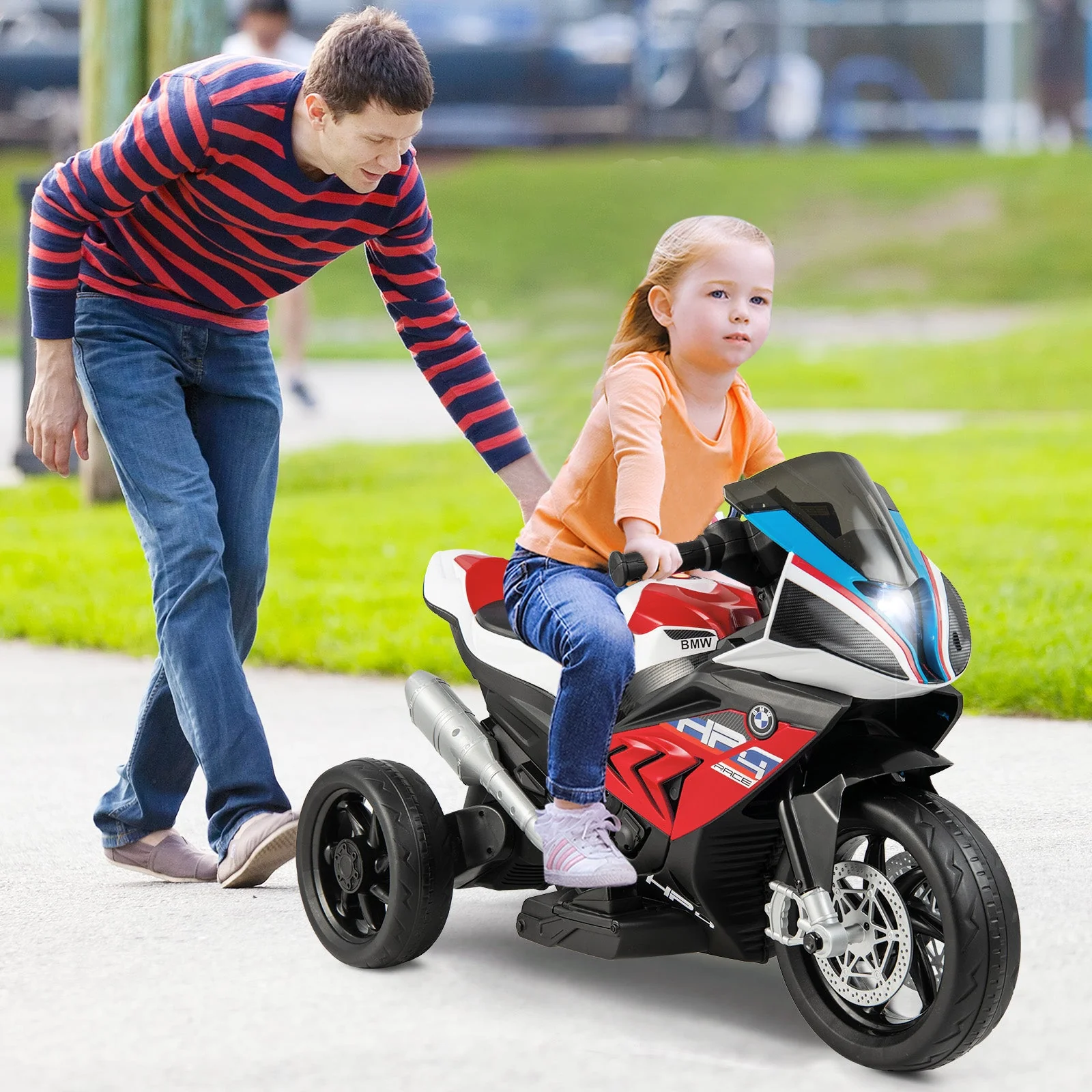 12V Licensed BMW Kids Motorcycle Ride-On Toy for 37-96 Months Old Kids-Red - Image 2