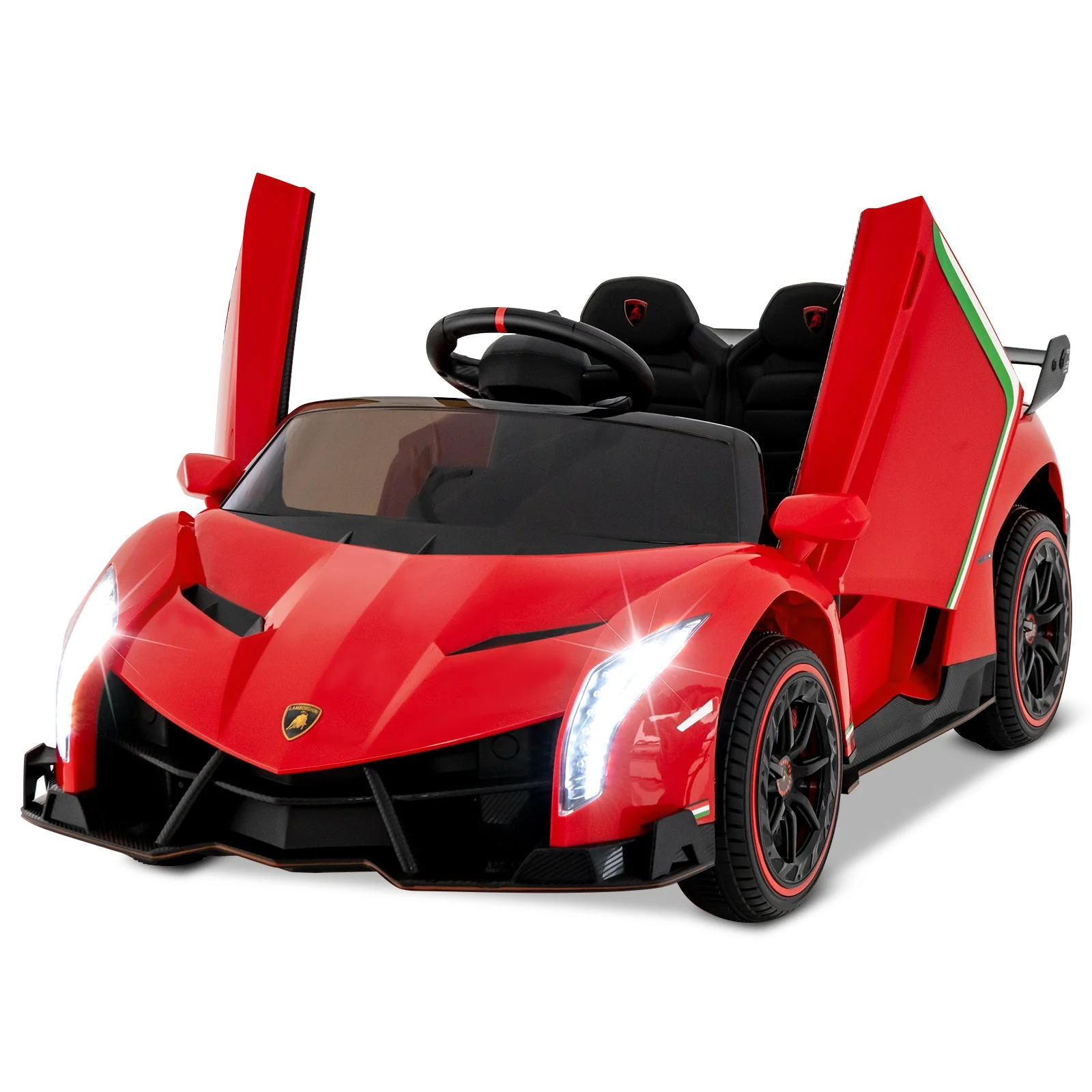 12V Licensed Lamborghini 4WD Kids Ride-on Sports Car with 2.4G Remote-Red - Image 5