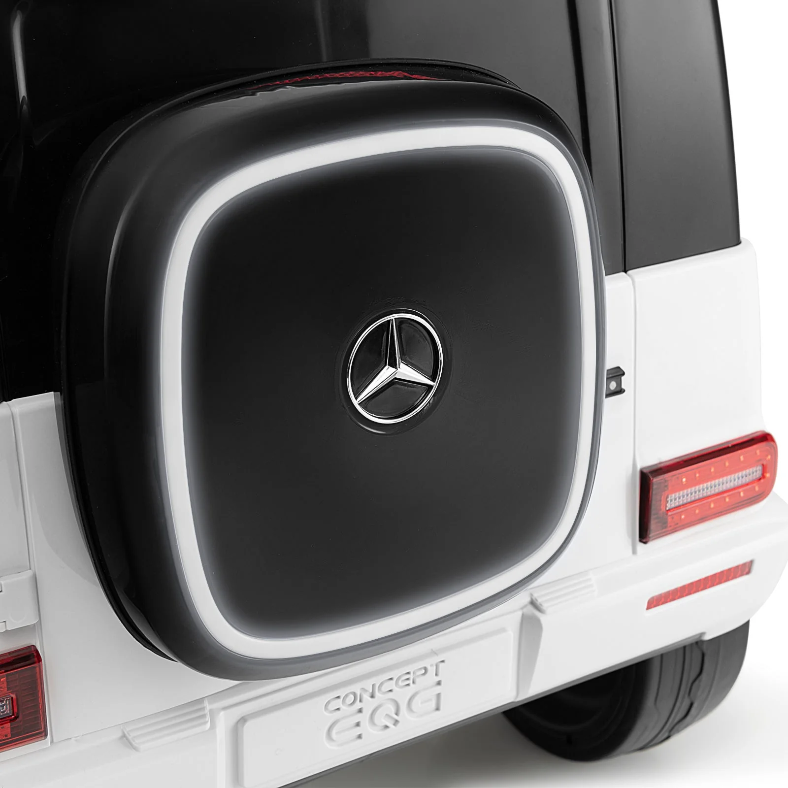12V Licensed Mercedes-Benz EQG Kids Ride On Car with Remote Control-White - Image 6