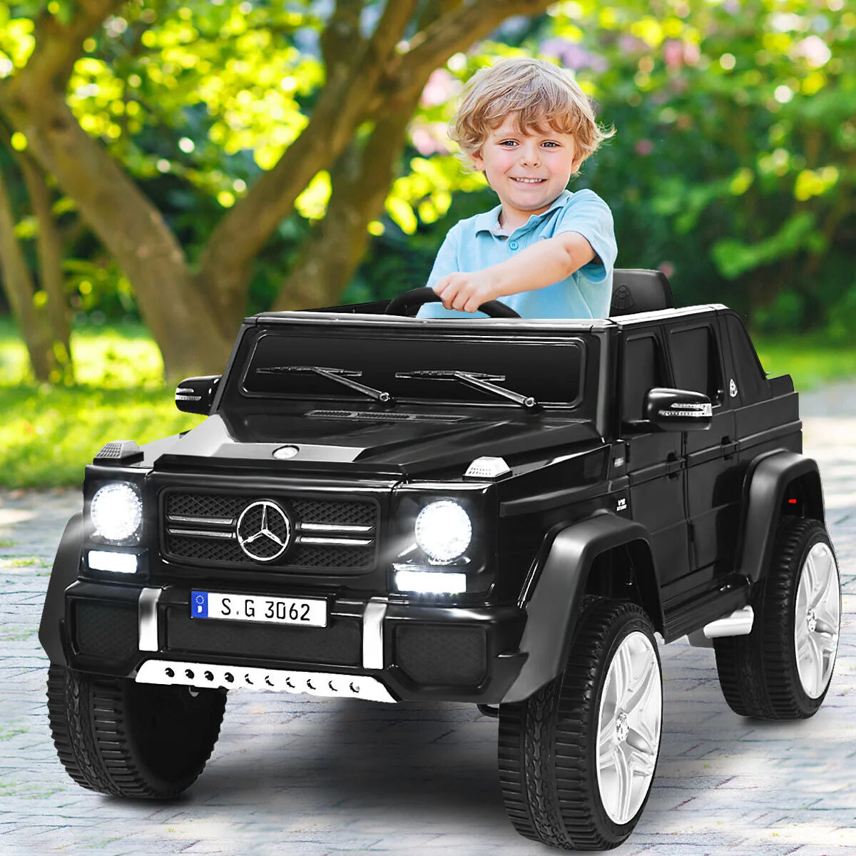 12V Licensed Mercedes-Benz Kids Ride On Car-Black - Image 2