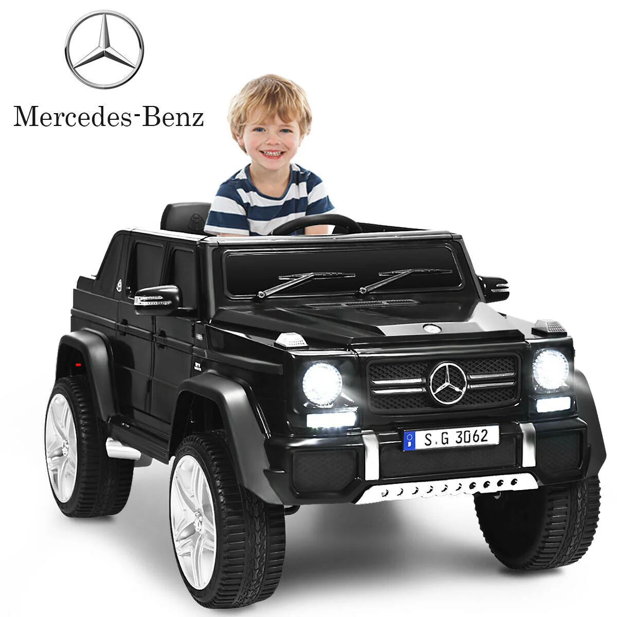 12V Licensed Mercedes-Benz Kids Ride On Car-Black - Image 4