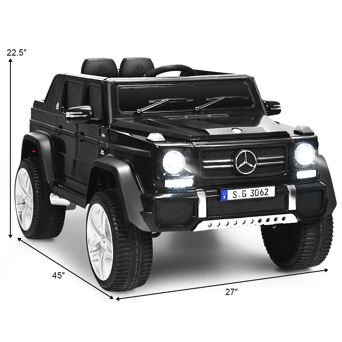 12V Licensed Mercedes-Benz Kids Ride On Car-Black - Image 5