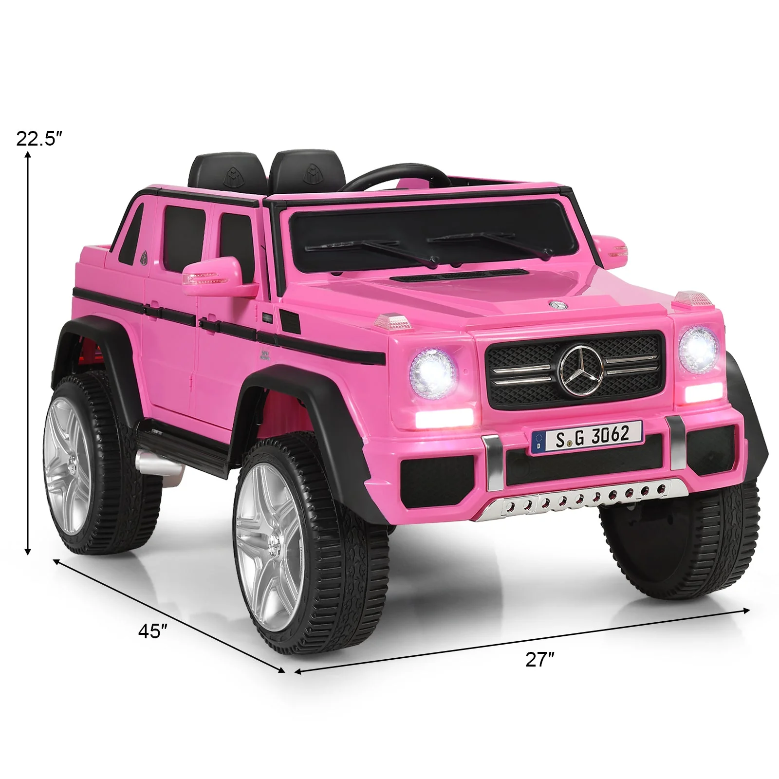 12V Licensed Mercedes-Benz Kids Ride On Car-Pink - Image 5