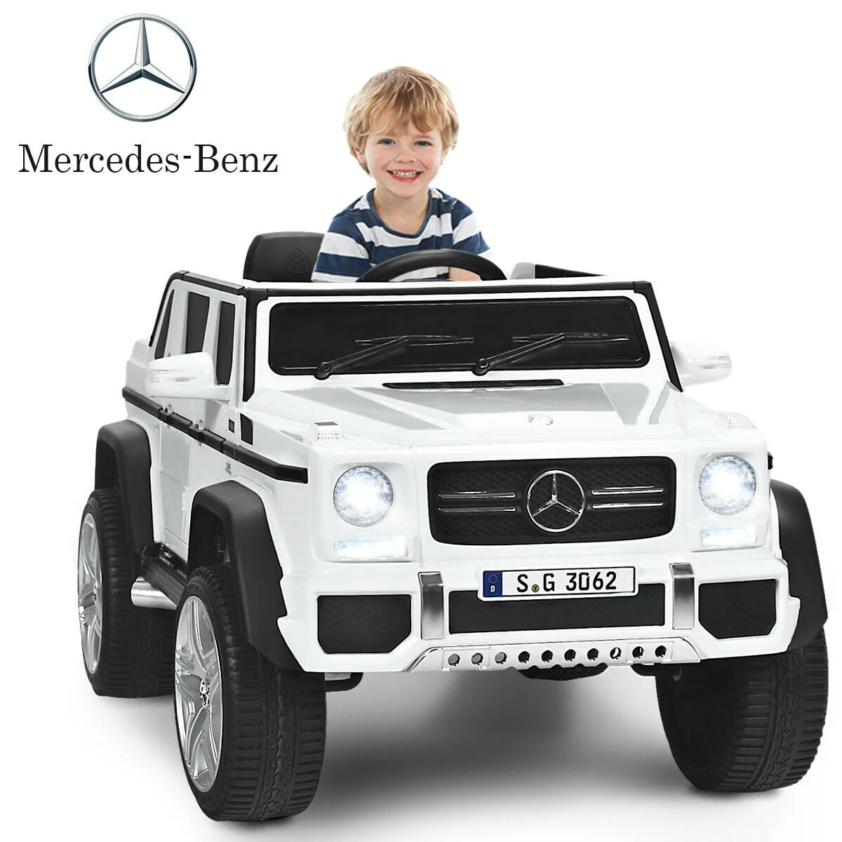 12V Licensed Mercedes-Benz Kids Ride On Car-White - Image 4