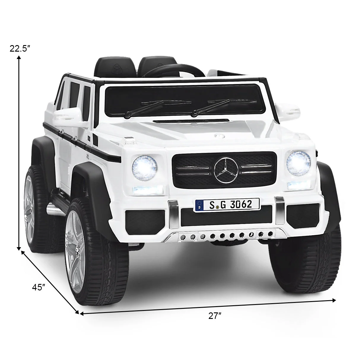 12V Licensed Mercedes-Benz Kids Ride On Car-White - Image 5