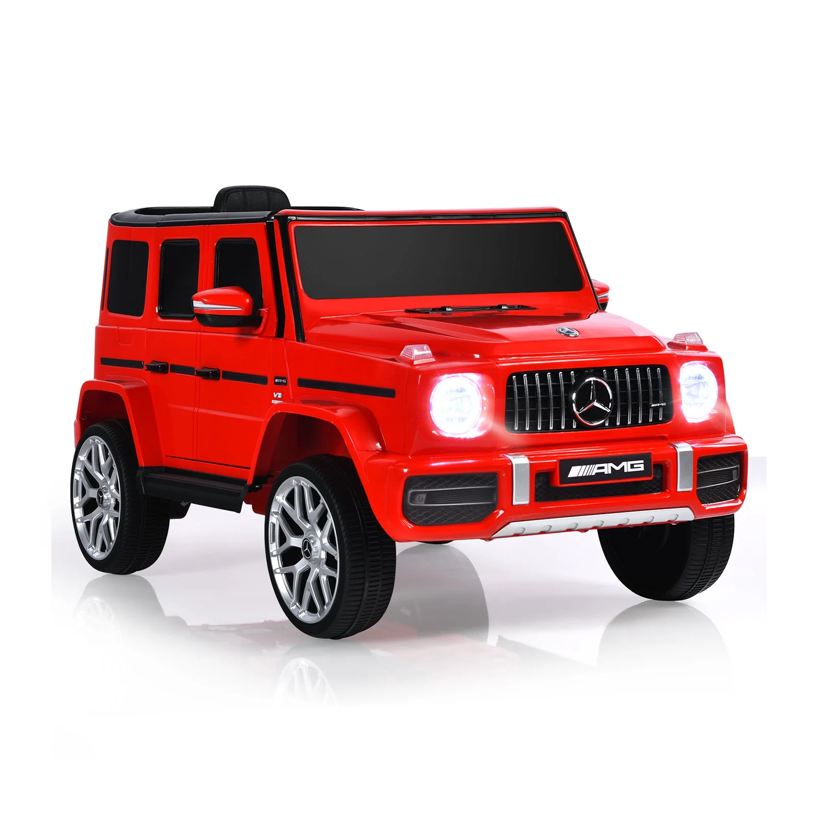 12V Mercedes-Benz G63 Licensed Kids Ride On Car with Remote Control-Red - Image 3