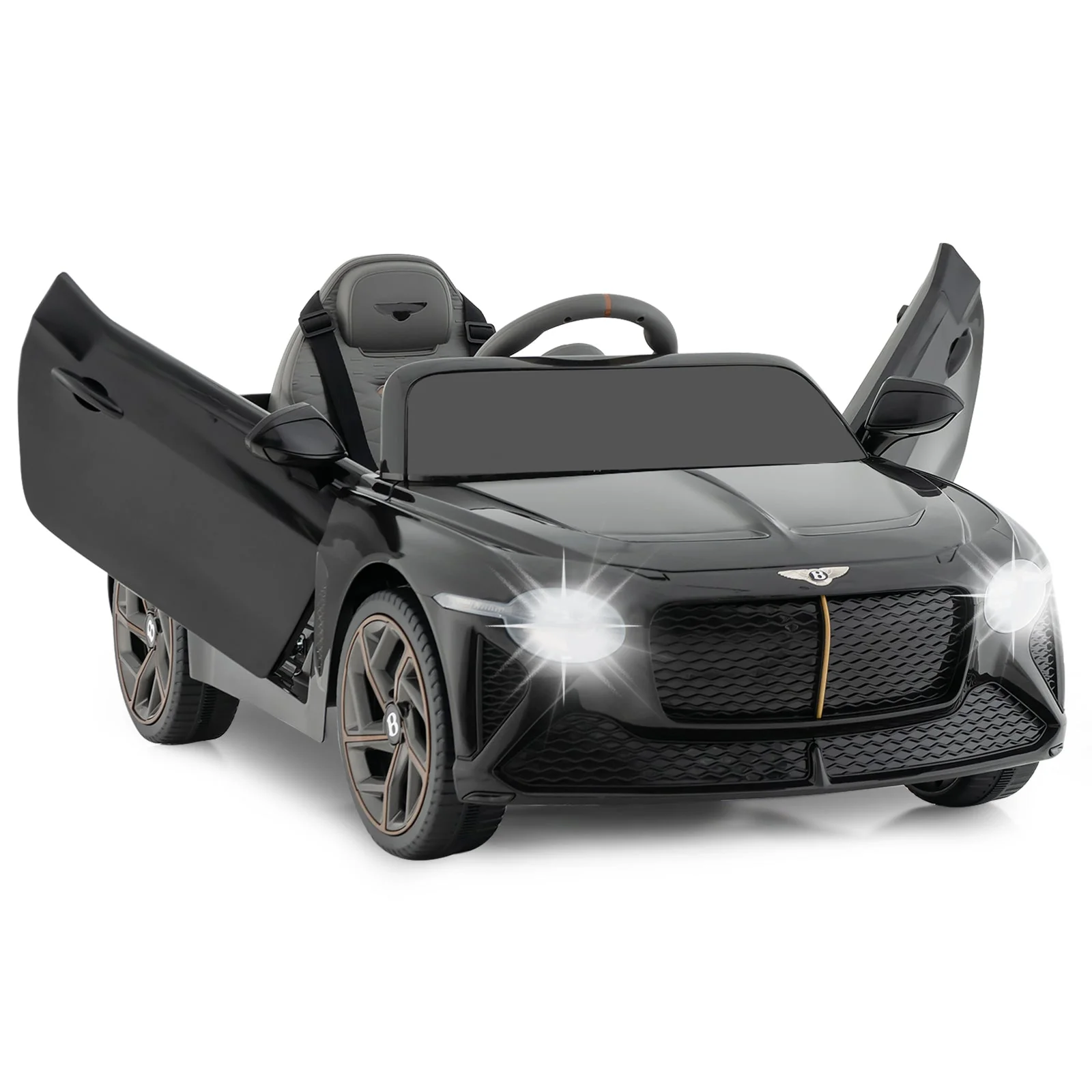 12V Powered Car Kids Ride-on Racer Car Licensed Bentley Bacalar-Black - Image 3