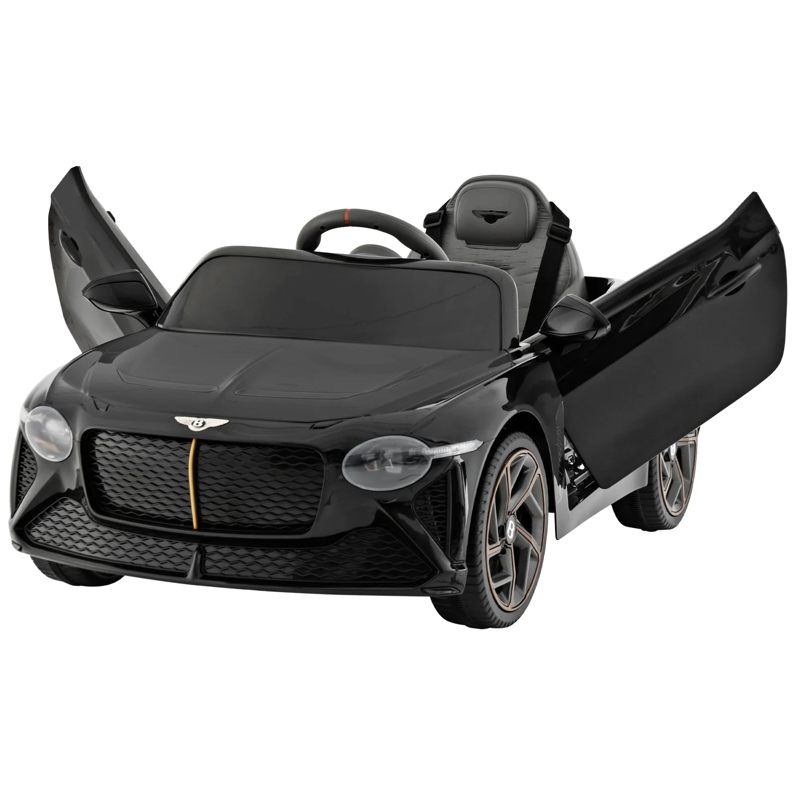 12V Powered Car Kids Ride-on Racer Car Licensed Bentley Bacalar-Black - Image 4