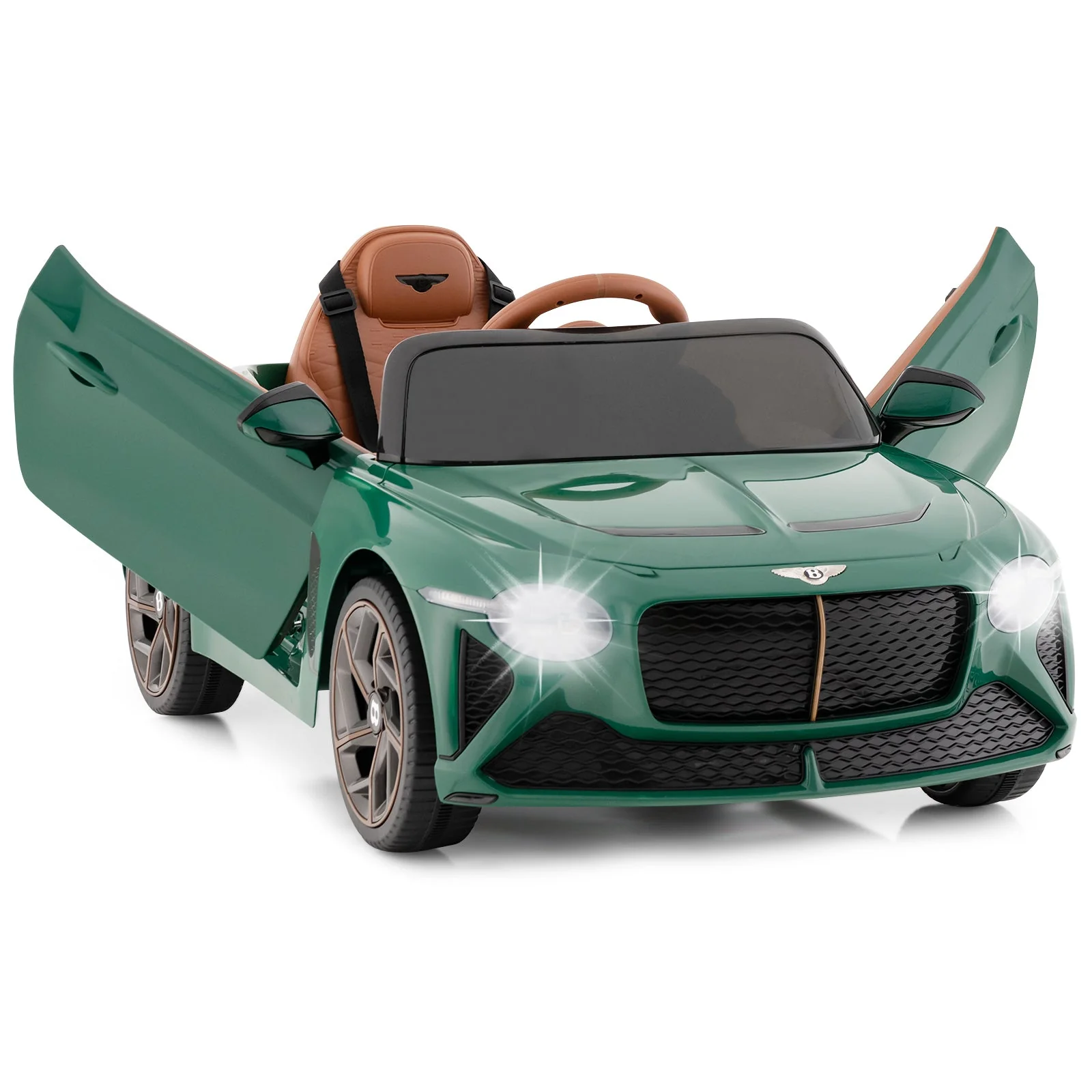 12V Powered Car Kids Ride-on Racer Car Licensed Bentley Bacalar-Green - Image 2