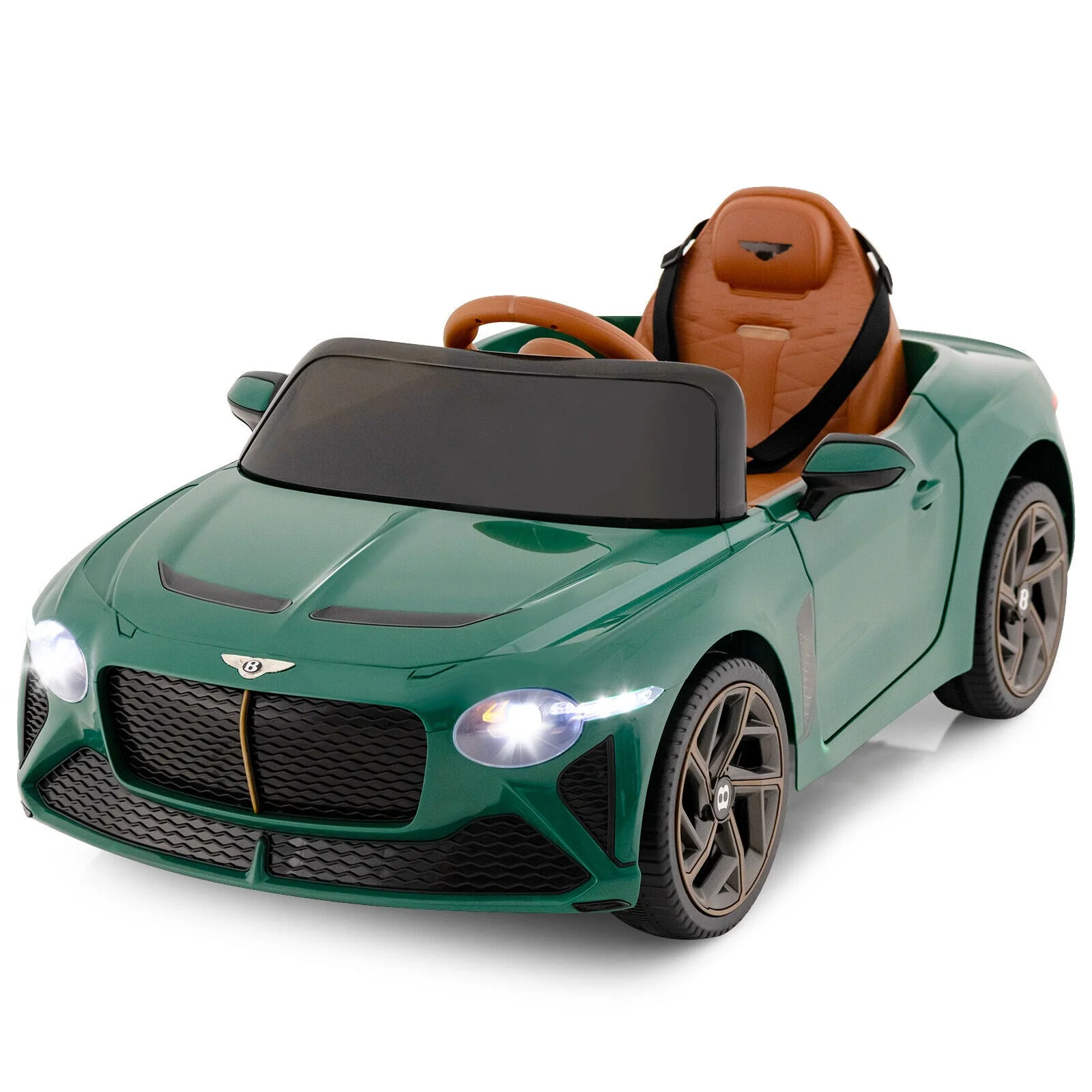 12V Powered Car Kids Ride-on Racer Car Licensed Bentley Bacalar-Green - Image 3