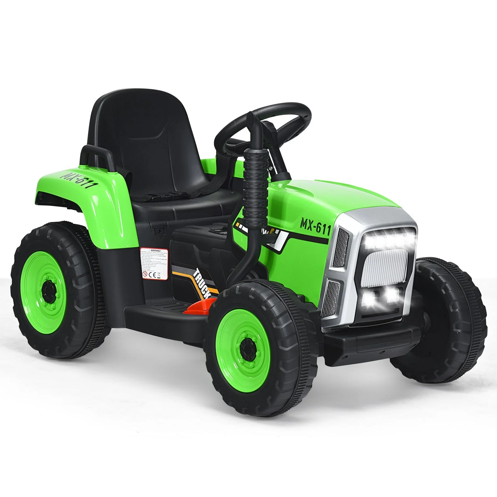 12V Ride on Tractor with 3-Gear-Shift Ground Loader for Kids 3+ Years Old-Green - Image 4