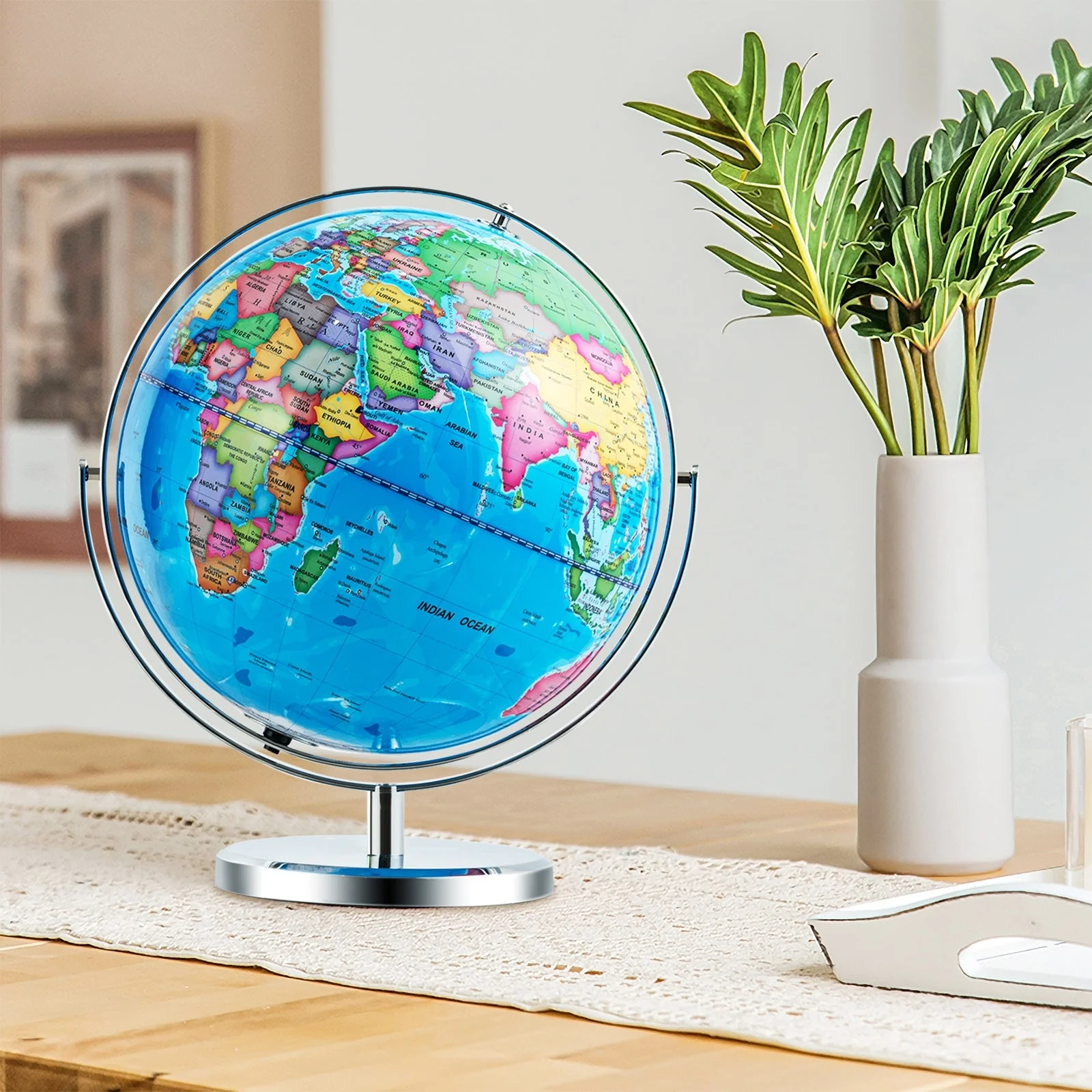 13 Inch Illuminated World Globe 720° Rotating Map with LED Light - Image 2