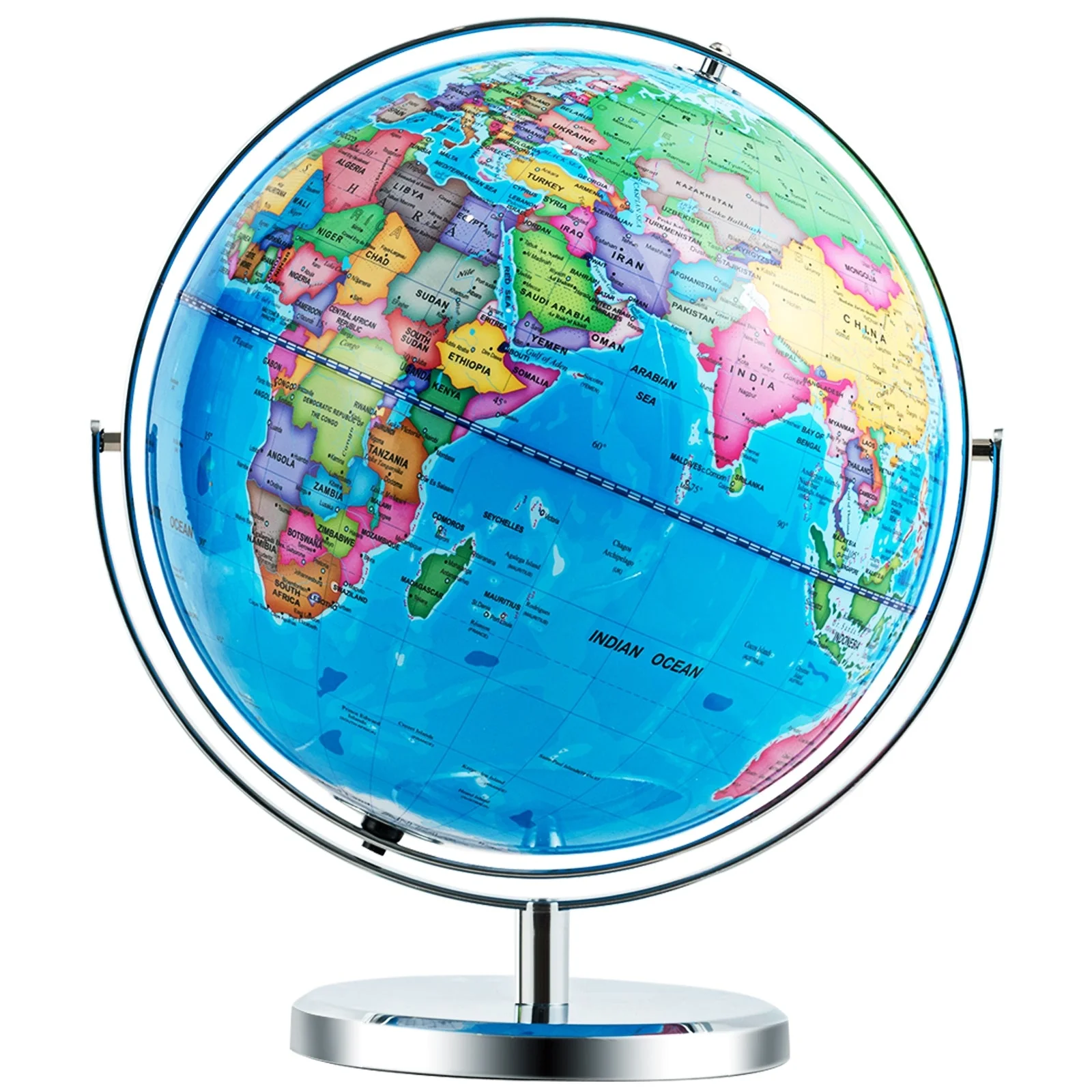 13 Inch Illuminated World Globe 720° Rotating Map with LED Light - Image 3