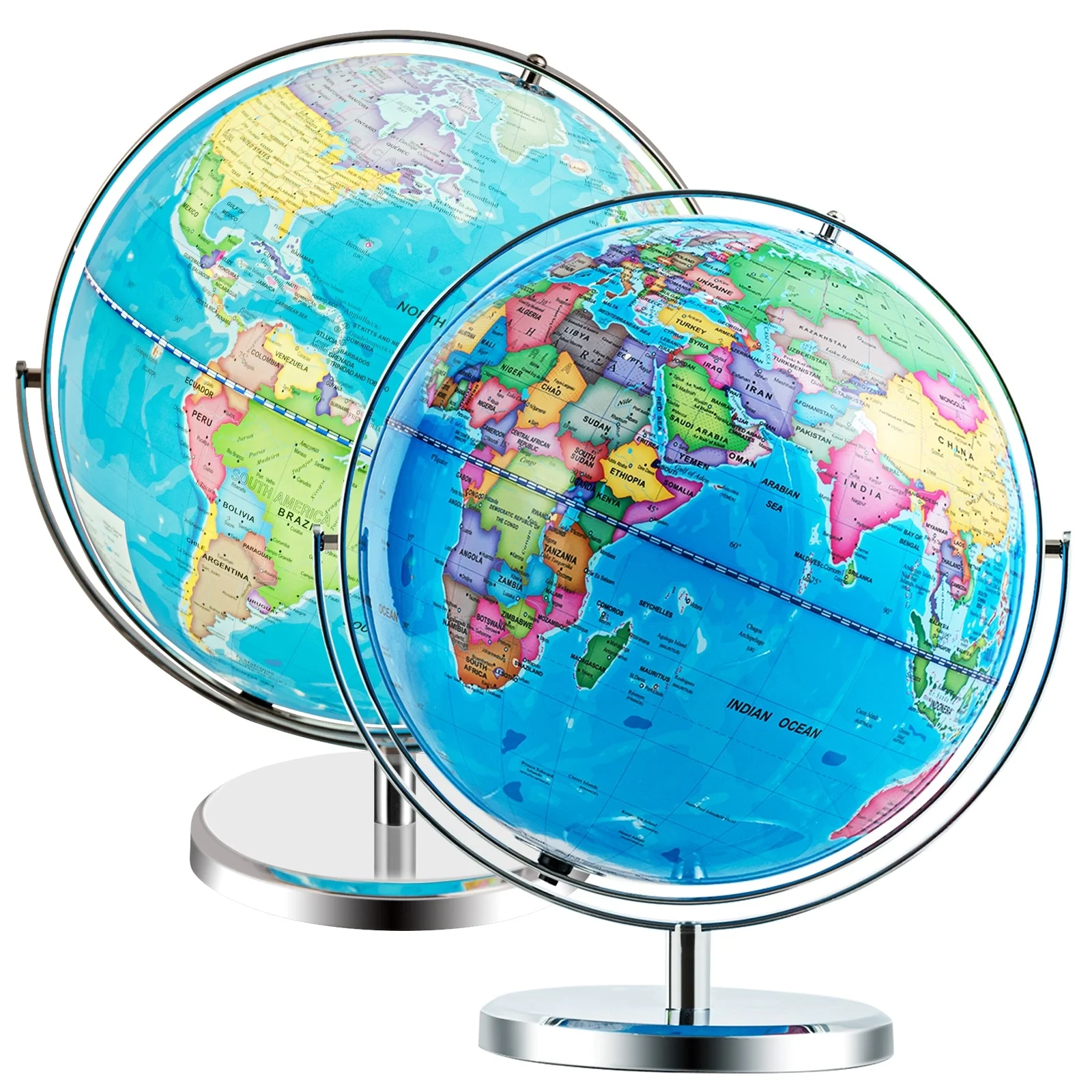 13 Inch Illuminated World Globe 720° Rotating Map with LED Light - Image 4