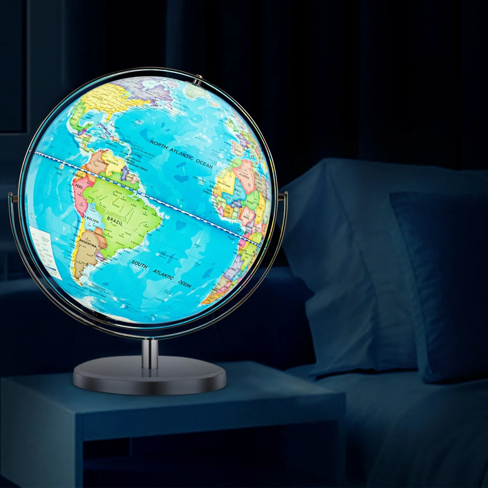 13 Inch Illuminated World Globe 720° Rotating Map with LED Light - Image 8