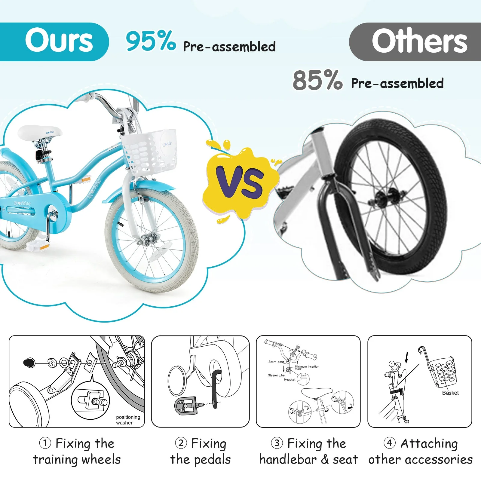 14/16/18 Inch Kids Bike with Dual Brakes and Adjustable Seat-16 inches - Image 8
