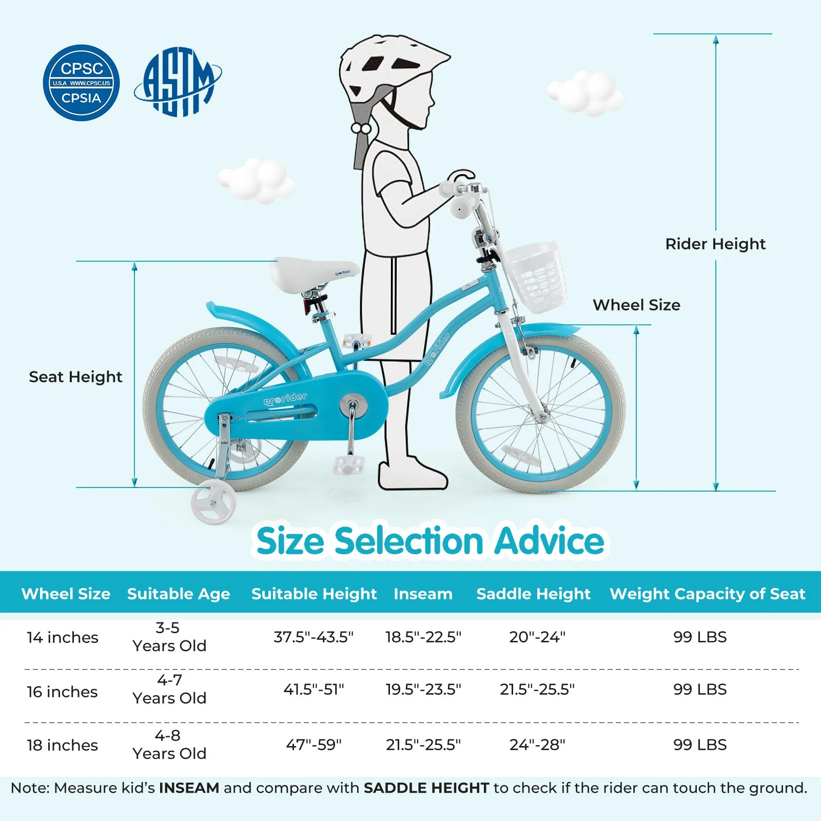 14/16/18 Inch Kids Bike with Dual Brakes and Adjustable Seat-18 inches - Image 4