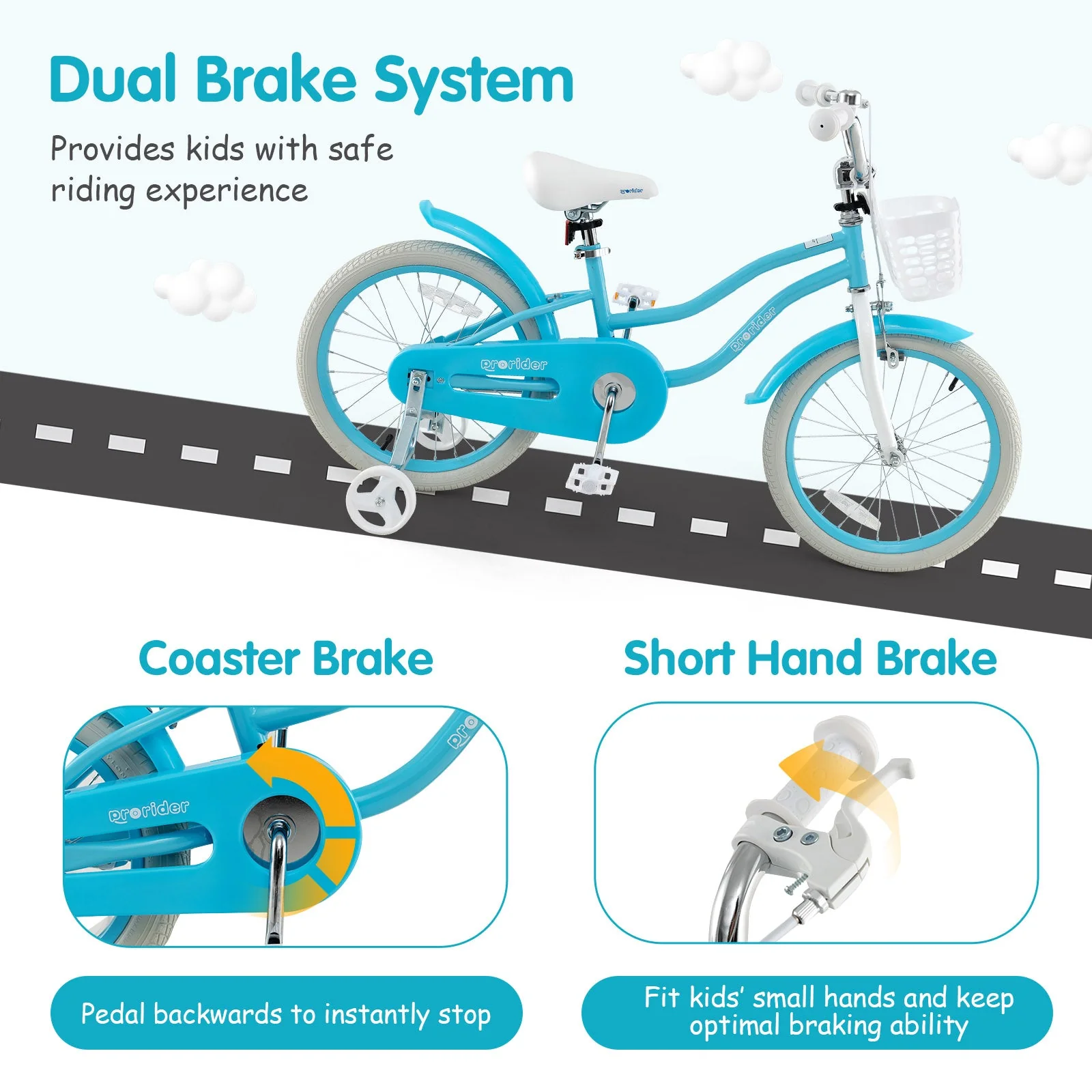 14/16/18 Inch Kids Bike with Dual Brakes and Adjustable Seat-18 inches - Image 6