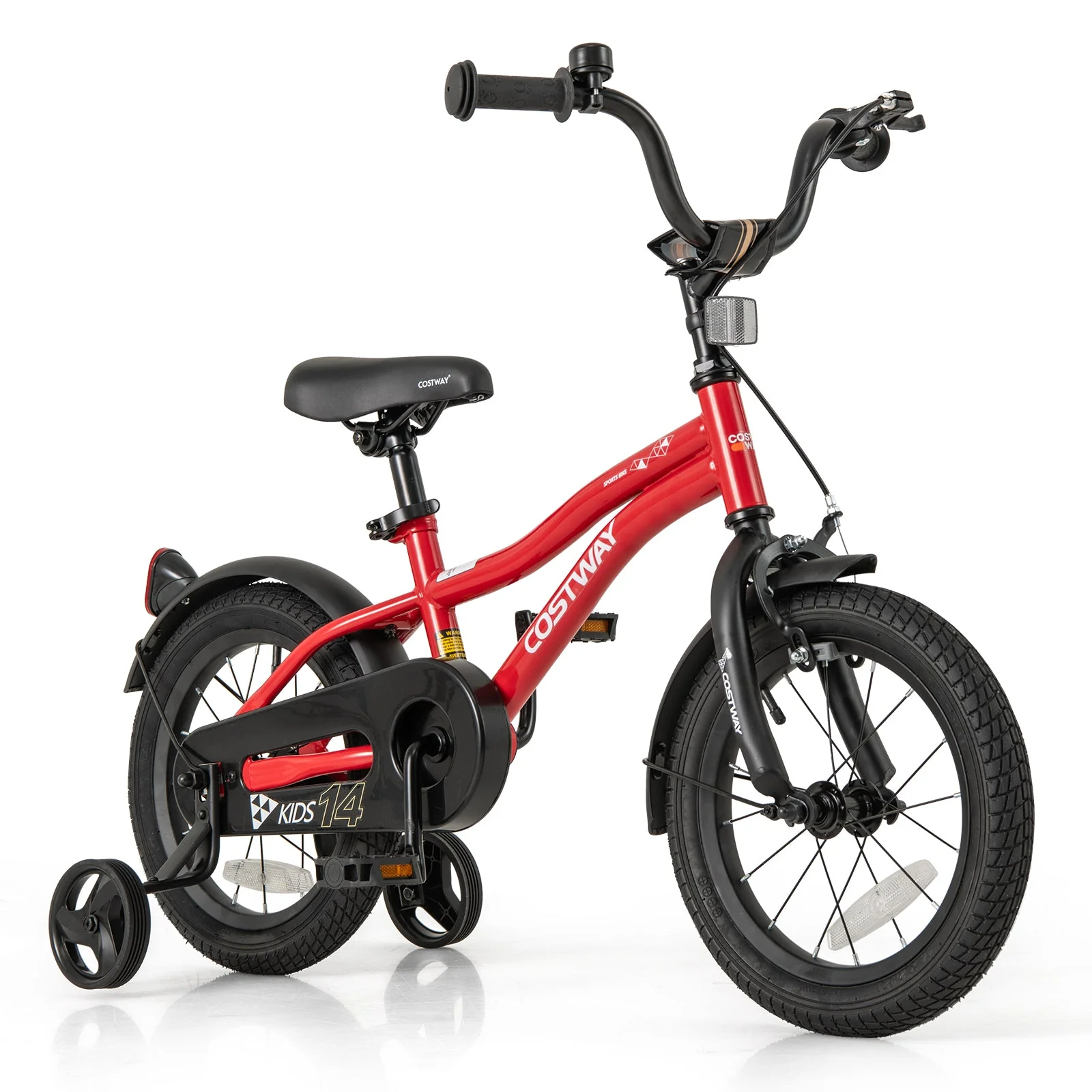 14 Inch Kids Bike Adjustable Bicycle with Reflectors and Bell for 3-5 Years Old - Image 3