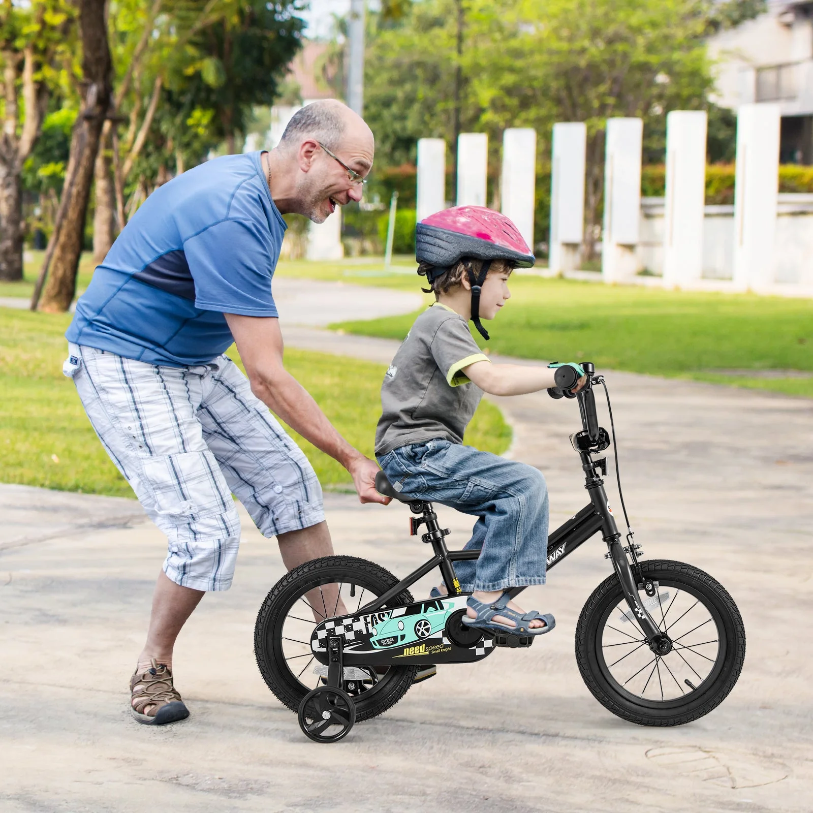14 Inch Kids Bike Adjustable for 3-5 Years Old with Low-Step Frame - Image 2