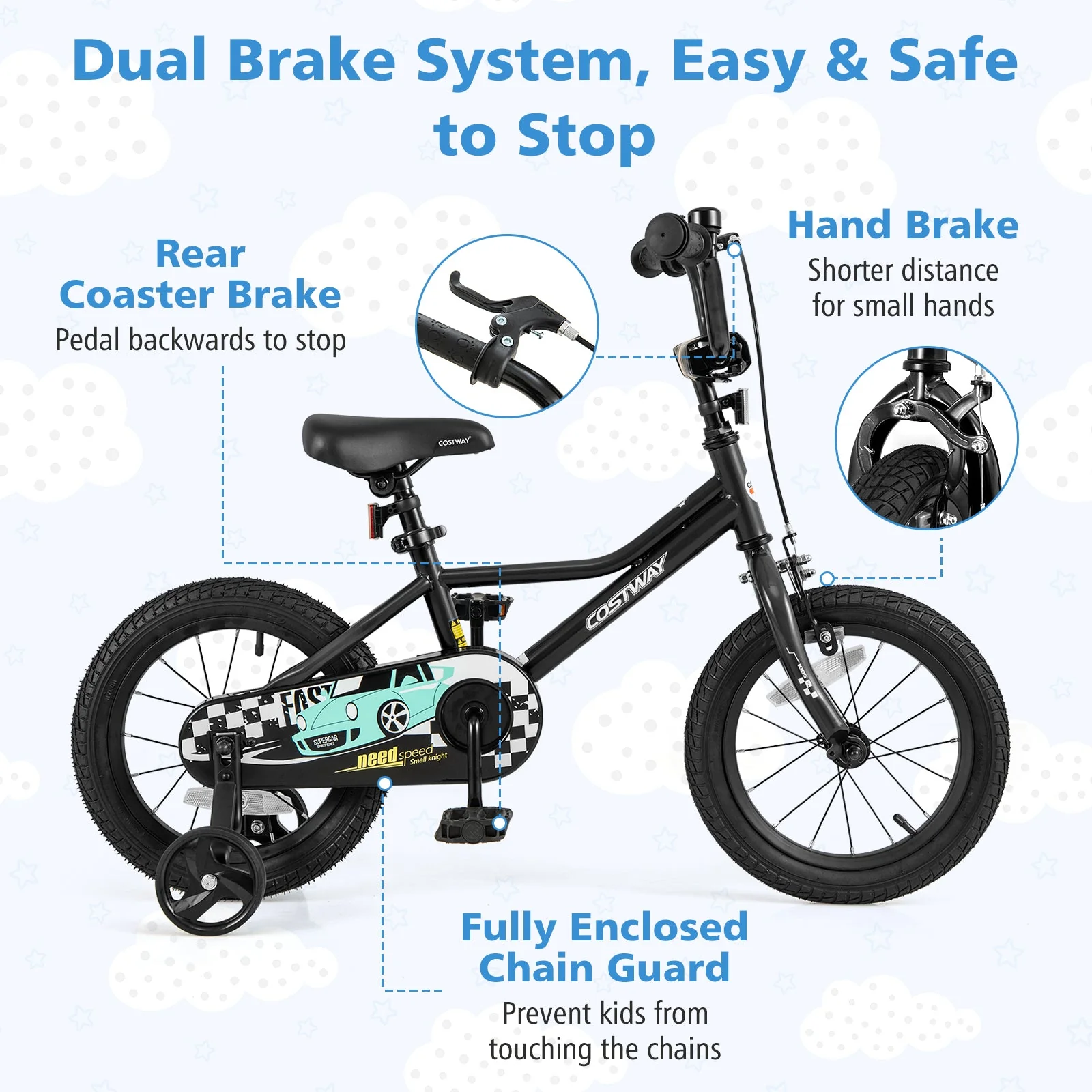 14 Inch Kids Bike Adjustable for 3-5 Years Old with Low-Step Frame - Image 7