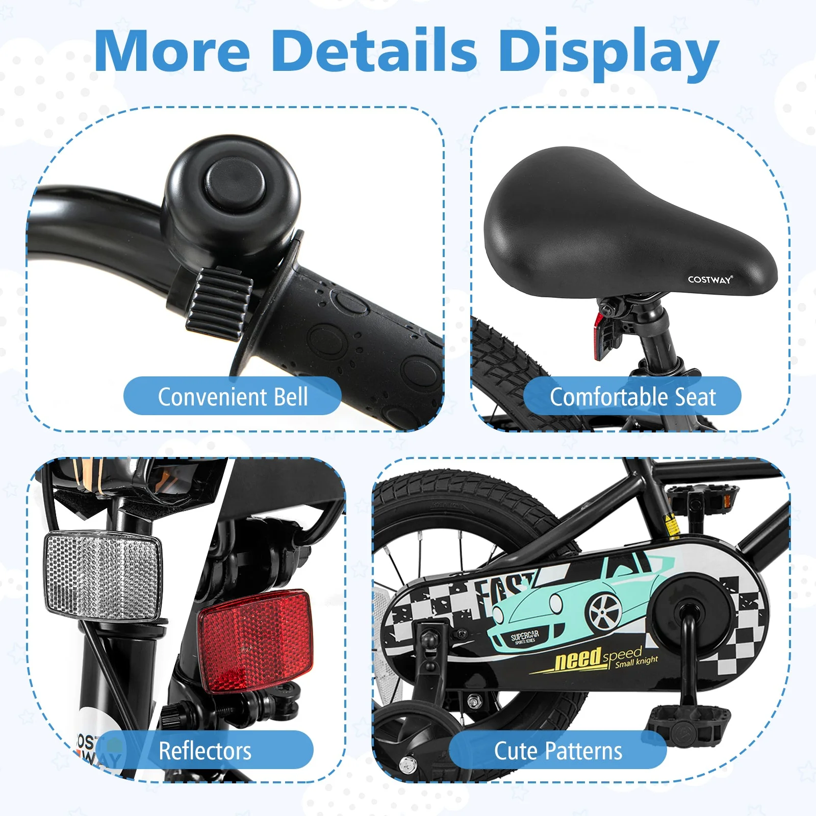 14 Inch Kids Bike Adjustable for 3-5 Years Old with Low-Step Frame - Image 8