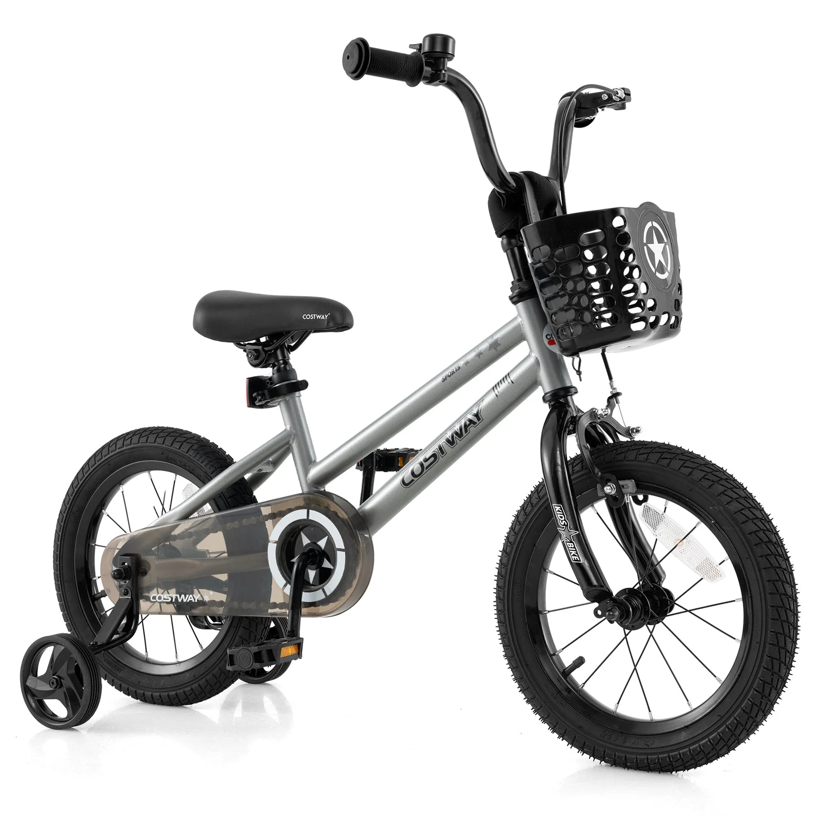 14 Inch Kids Bike Adjustable with Transparent Chain Cover for 4-5 Years Old - Image 3