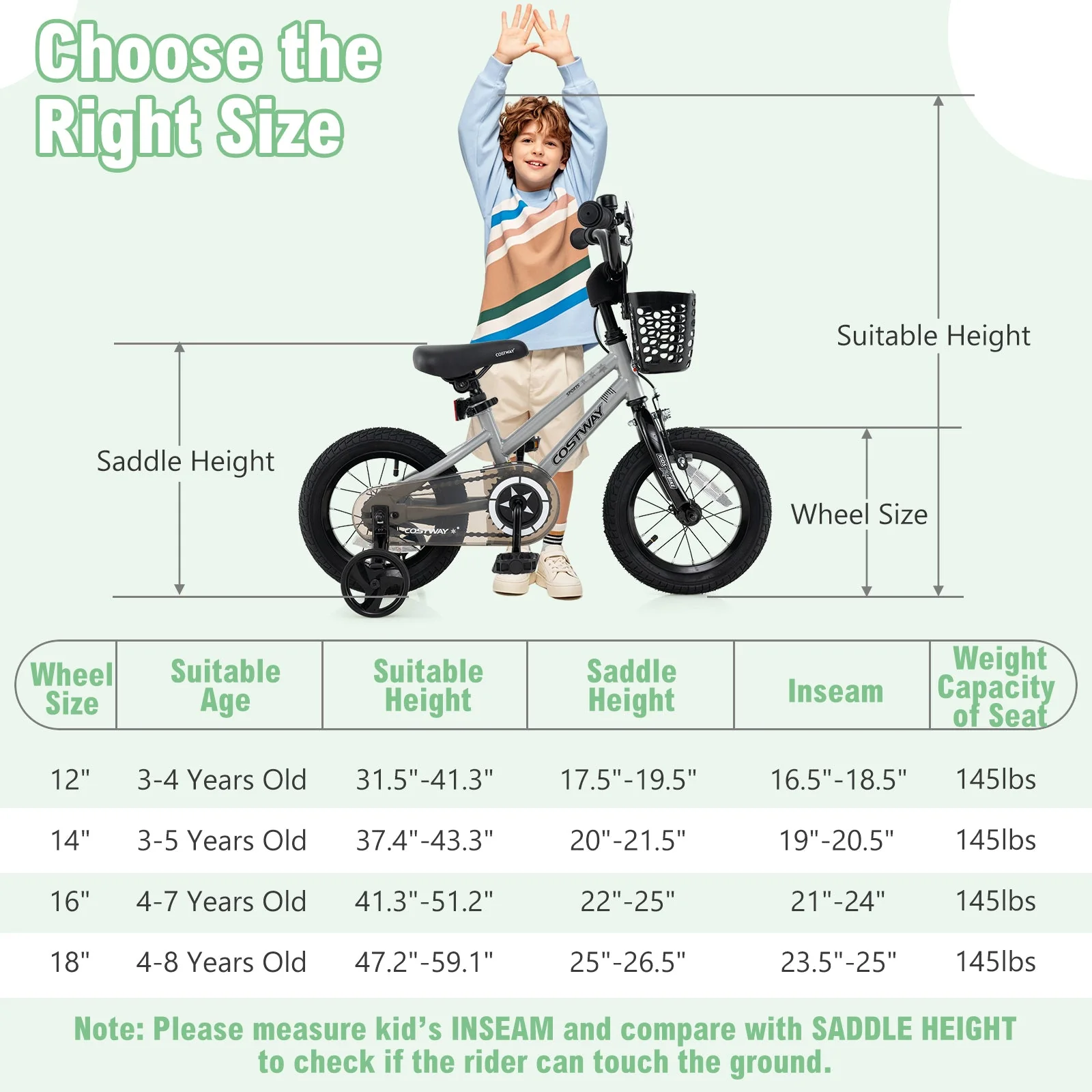 14 Inch Kids Bike Adjustable with Transparent Chain Cover for 4-5 Years Old - Image 4