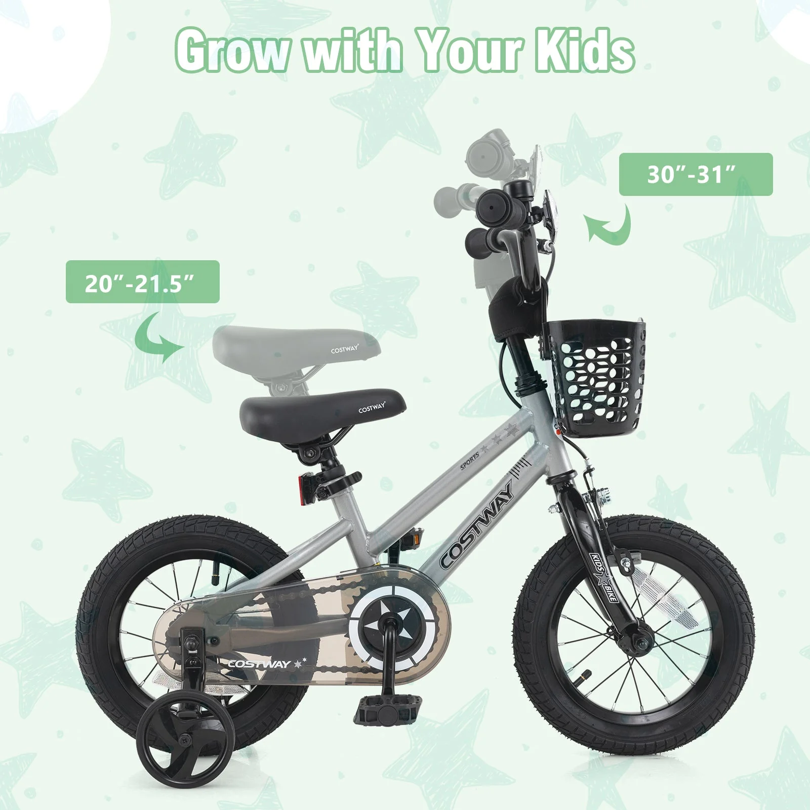14 Inch Kids Bike Adjustable with Transparent Chain Cover for 4-5 Years Old - Image 5