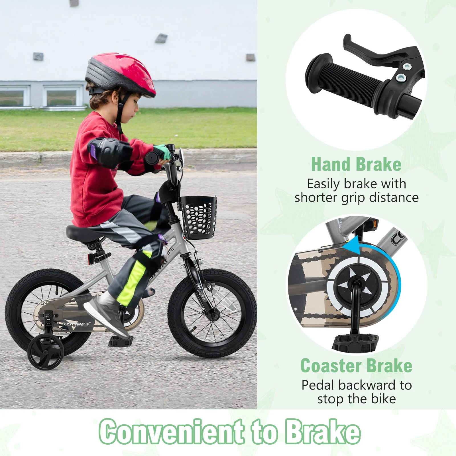 14 Inch Kids Bike Adjustable with Transparent Chain Cover for 4-5 Years Old - Image 6