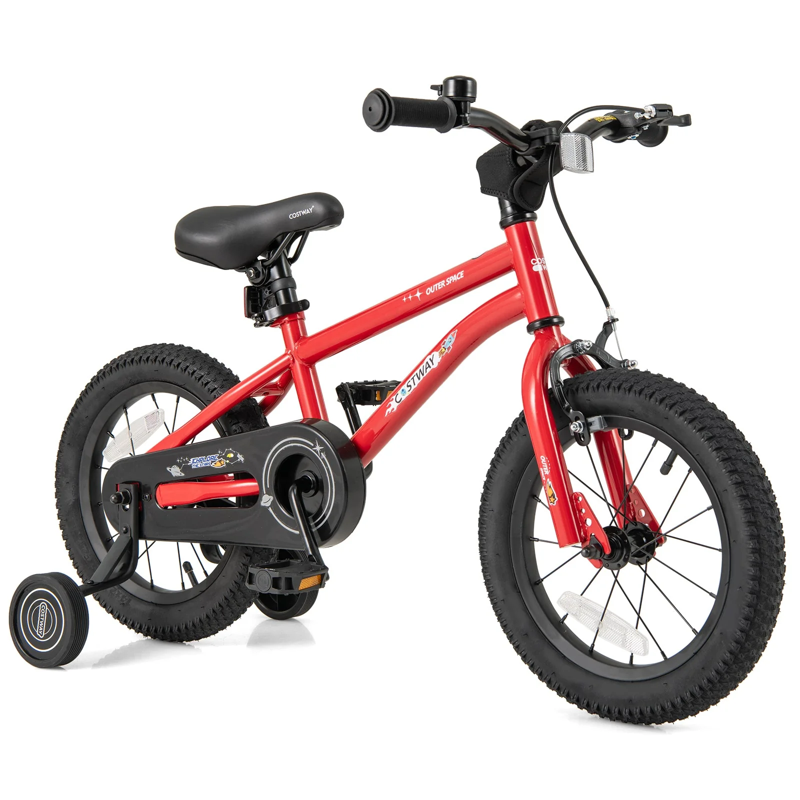 14-Inch Kids Bike Ages 3-8 with Handbrake and Coaster Brake and Bell Ring-14 inches - Image 2