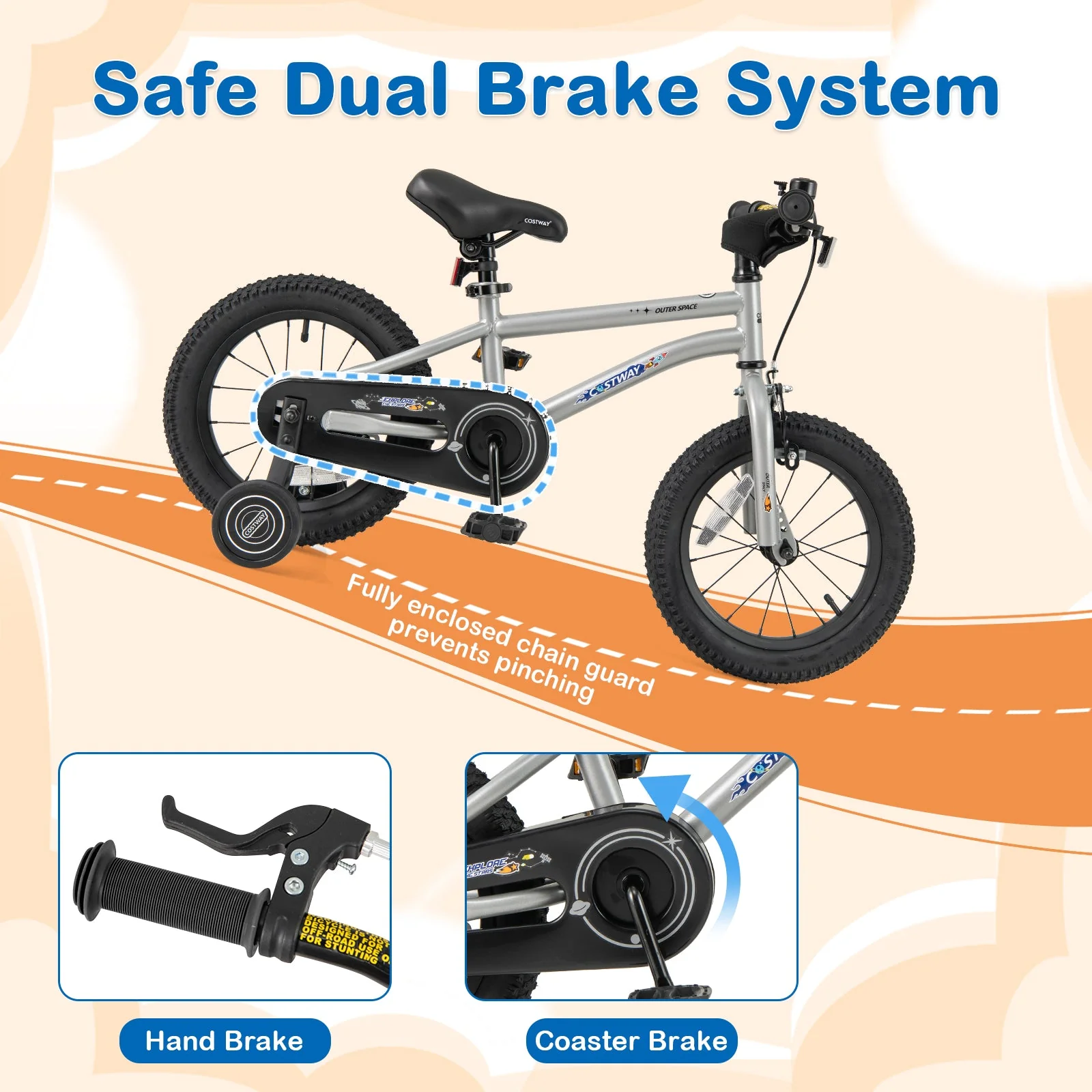 14-Inch Kids Bike Bicycle for Boys Girls 3-5 with High Carbon Steel Frame - Image 5