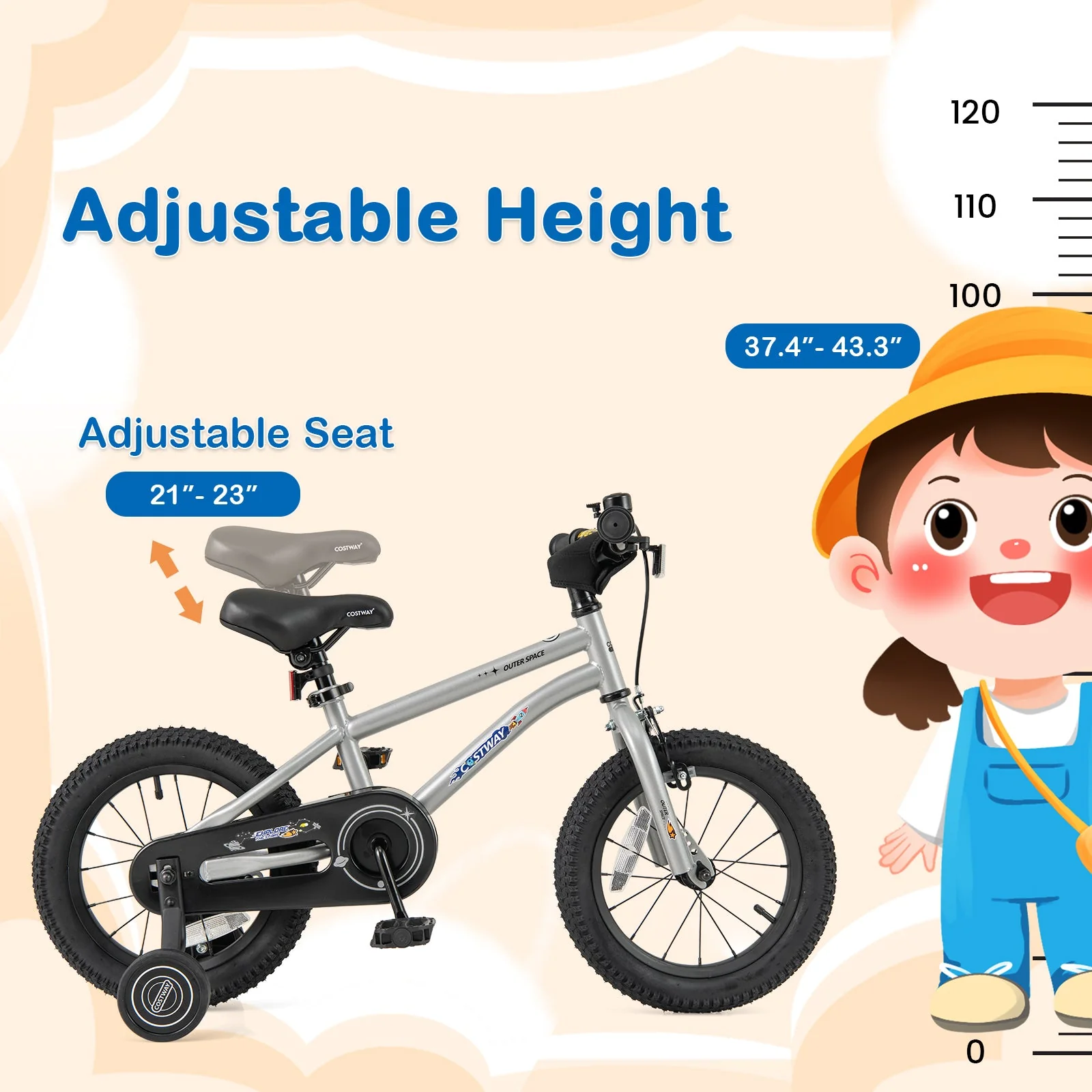 14-Inch Kids Bike Bicycle for Boys Girls 3-5 with High Carbon Steel Frame - Image 6