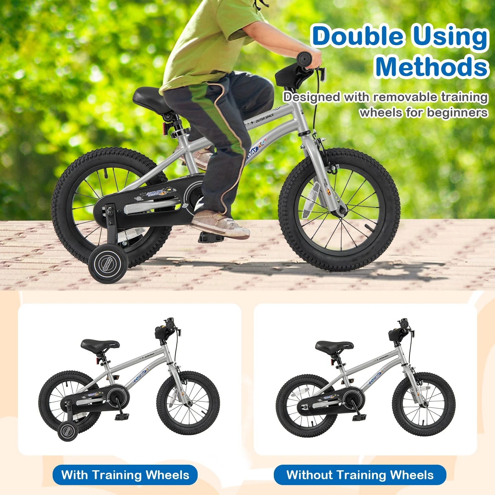 14-Inch Kids Bike Bicycle for Boys Girls 3-5 with High Carbon Steel Frame - Image 7