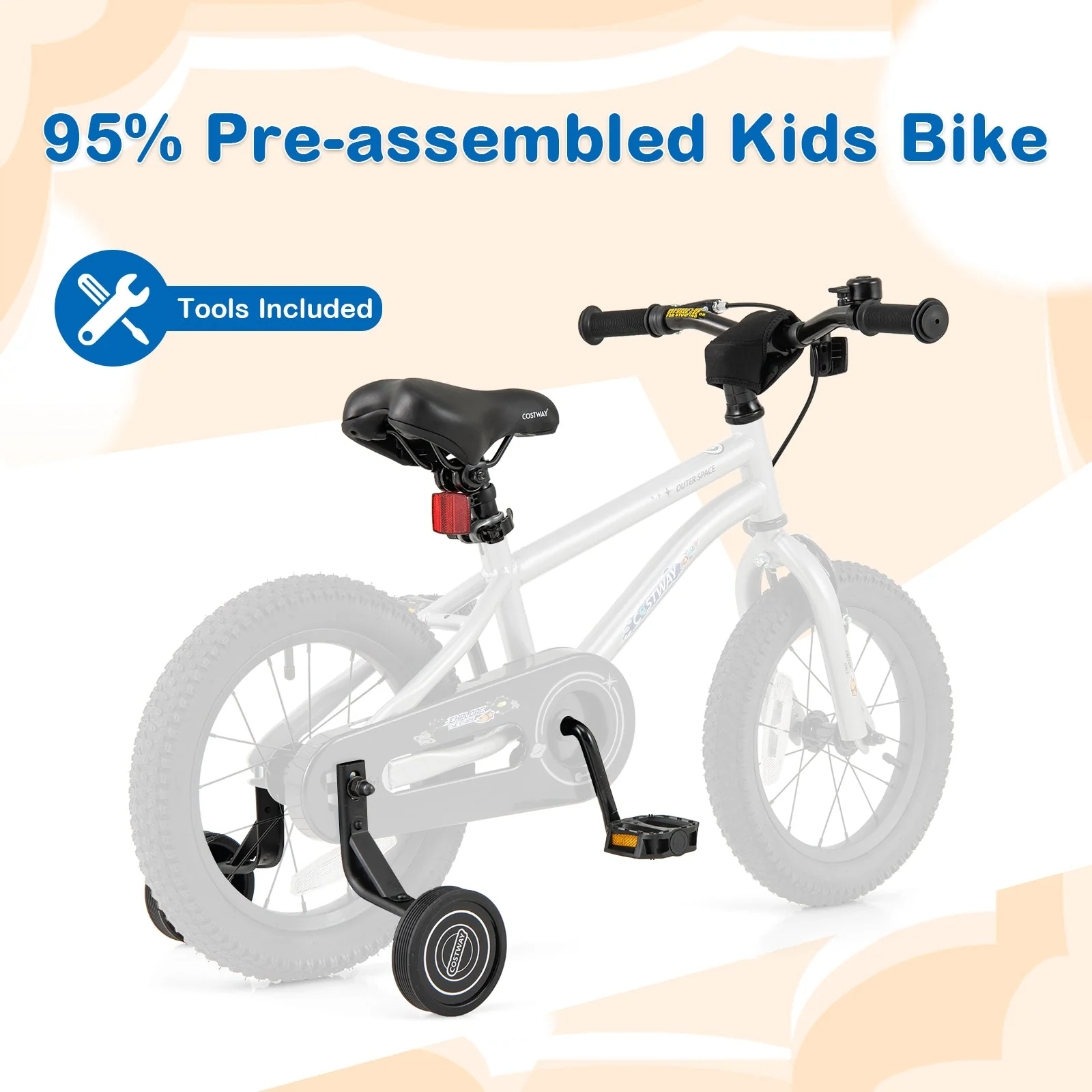 14-Inch Kids Bike Bicycle for Boys Girls 3-5 with High Carbon Steel Frame - Image 8
