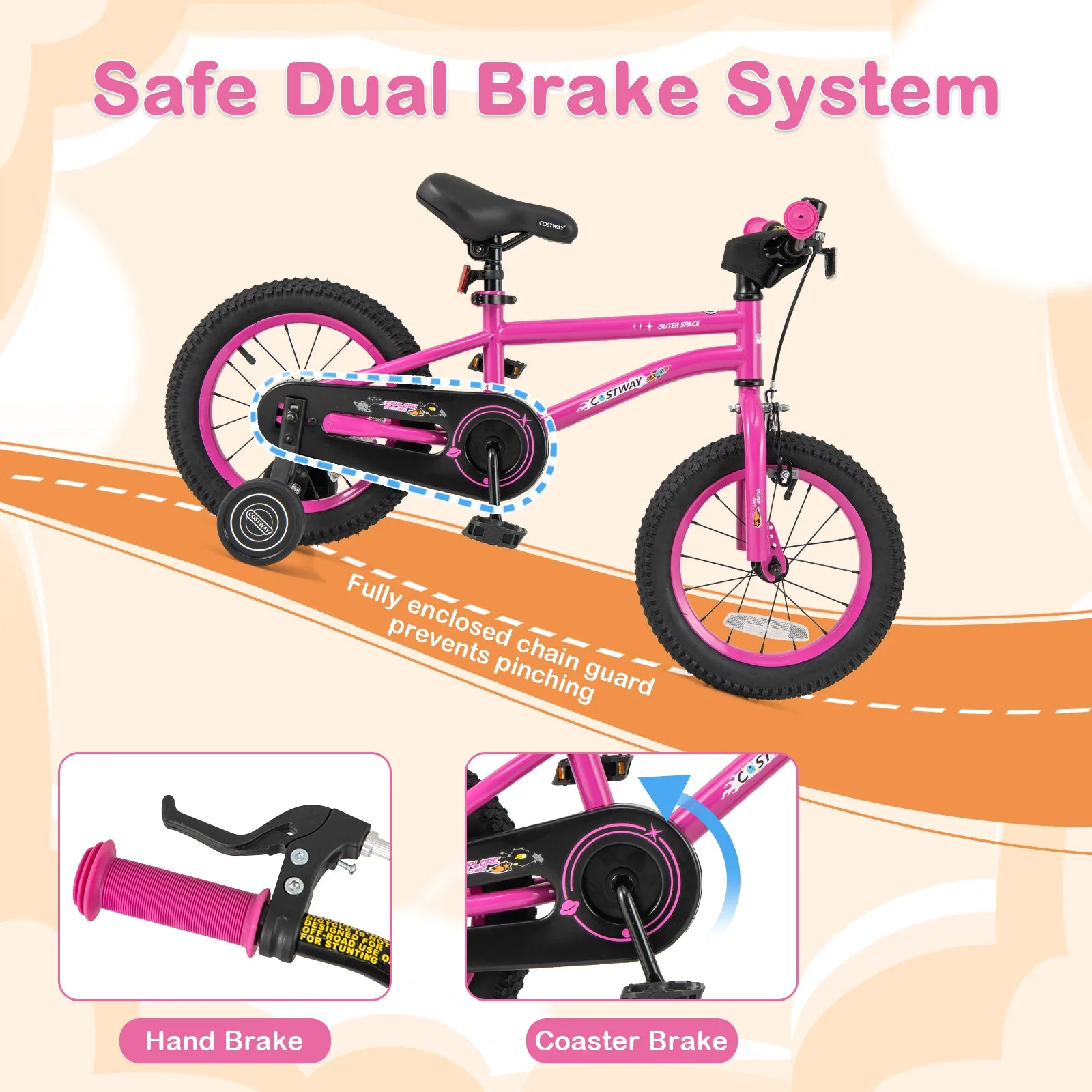 14 Inch Kids Bike for 3-5 Years Old Adjustable with Removable Training Wheels - Image 6