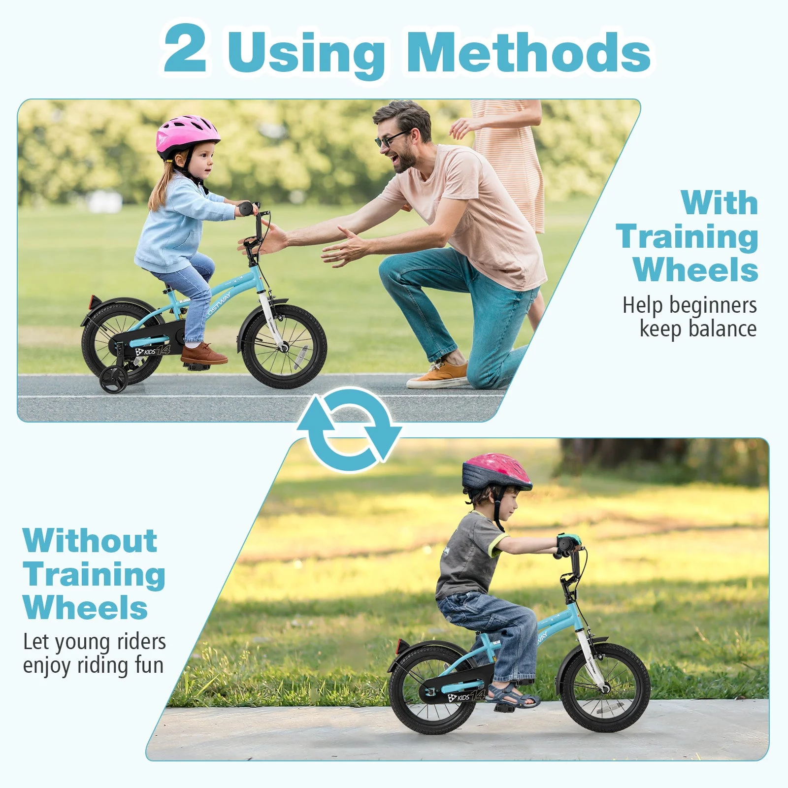 14-Inch Kids Bike for 3-5 Years Old Children Bicycle with Training Wheels - Image 7