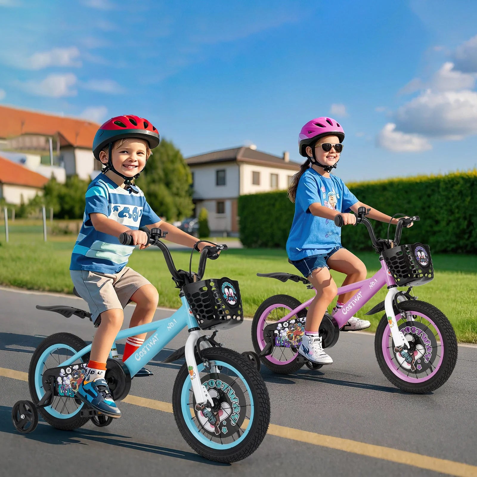 14 Inch Kids Bike for 3-5 Years Old Sport Bicycle with Adjustable Handlebar and Saddle-14 inches - Image 2