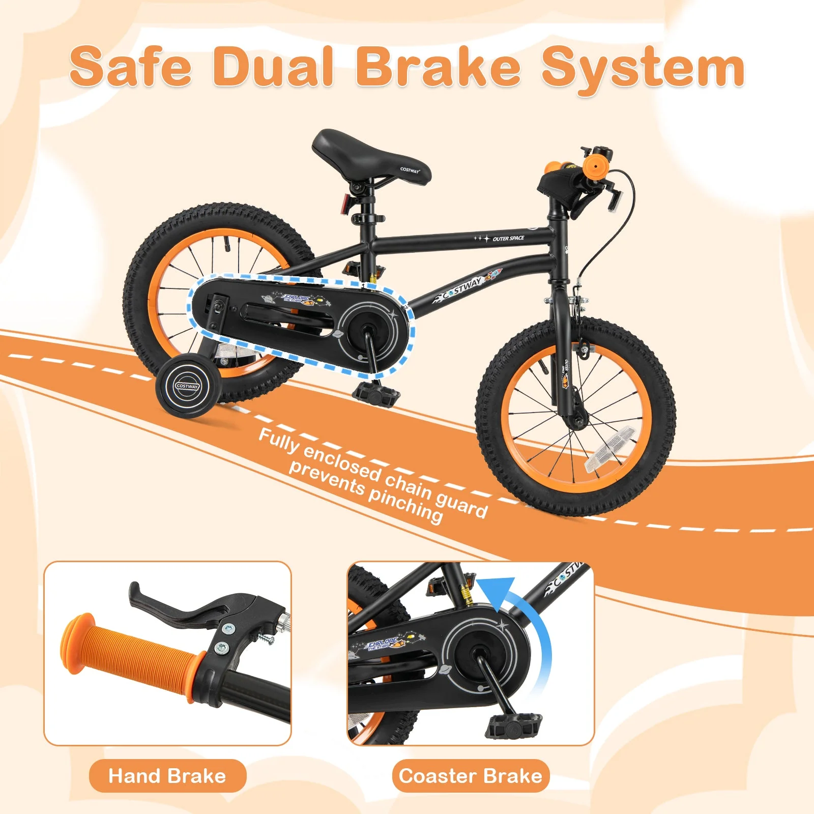 14-Inch Kids Bike Sport Bicycle for 3-5 Years Old with Adjustable Seat-14 inches - Image 4