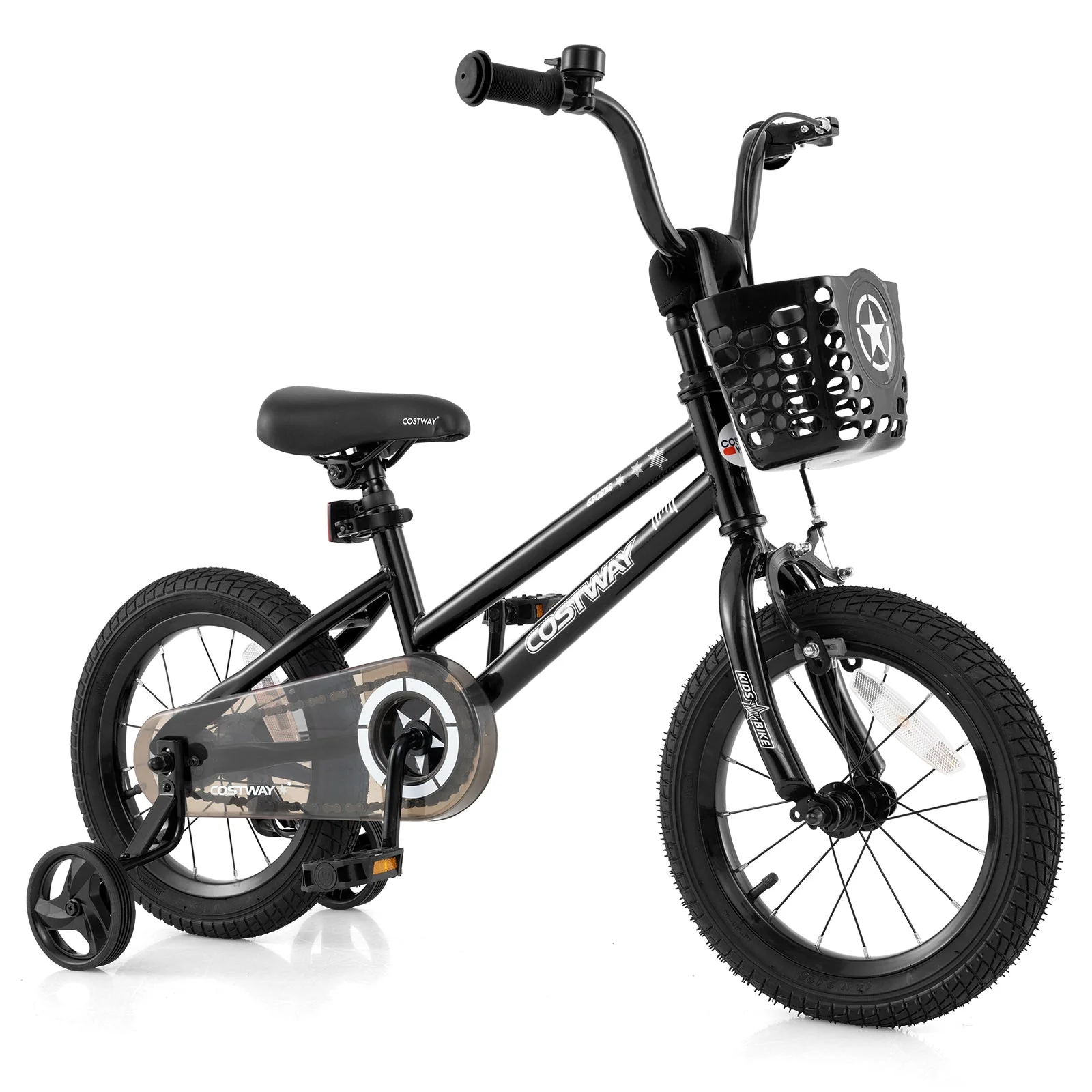 14 Inch Kids Bike with Basket and Training Wheels for Children Aged 4-5 Years Old - Image 3