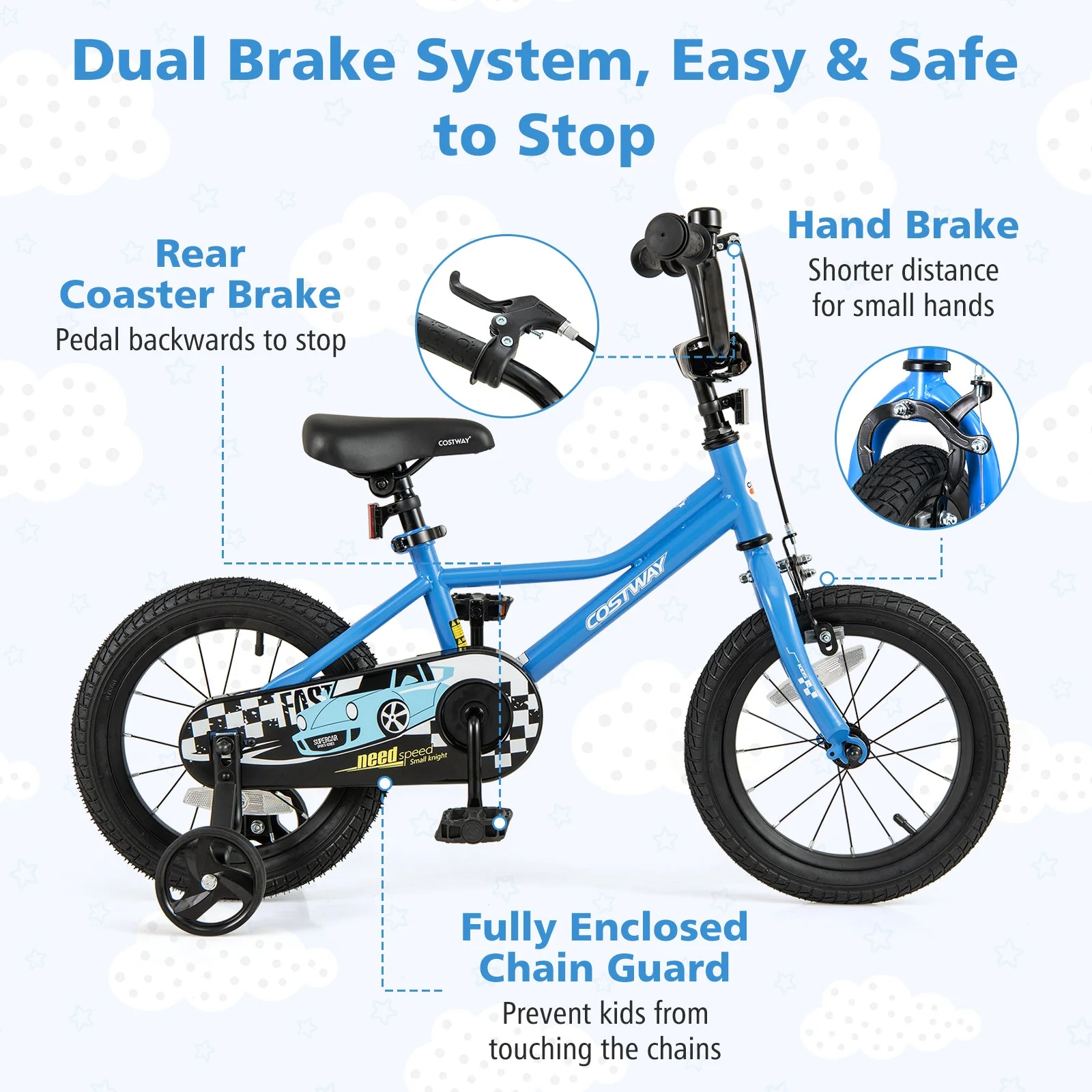 14 Inch Kids Bike with Removable Training Wheels for Aged 3-5 Years Old - Image 6