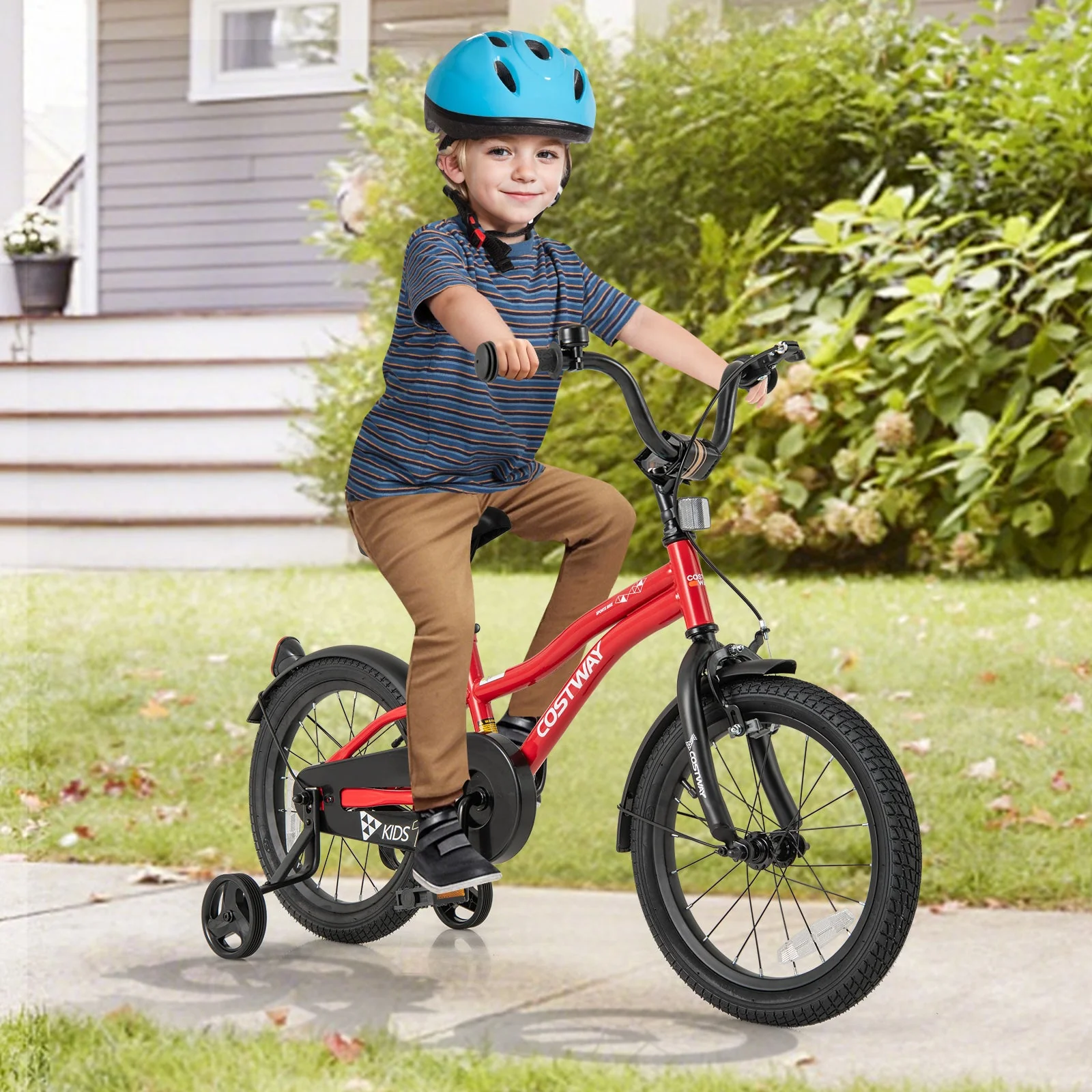 16 Inch Kids Bike Adjustable Bicycle with Reflectors and Bell for 4-7 Years Old - Image 2