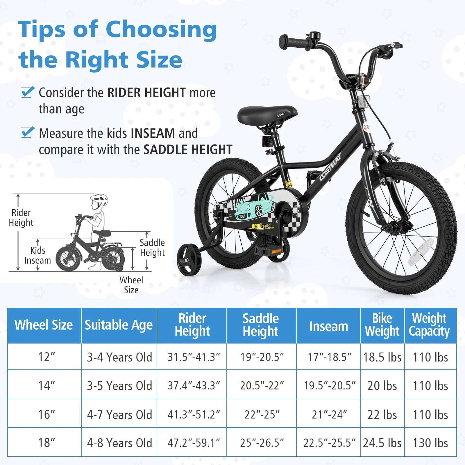 16 Inch Kids Bike Adjustable for 4-7 Years Old with Low-Step Frame - Image 4