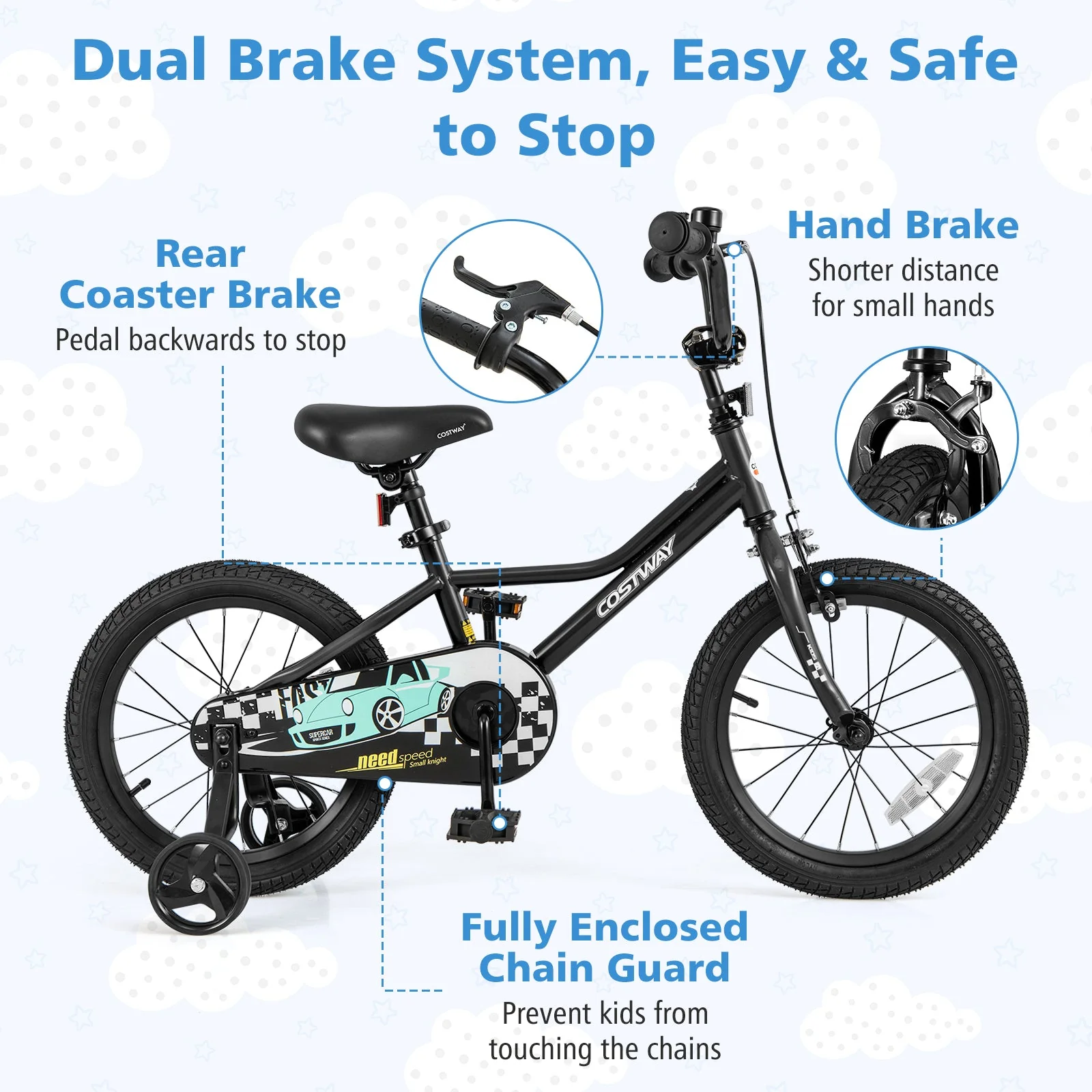 16 Inch Kids Bike Adjustable for 4-7 Years Old with Low-Step Frame - Image 5