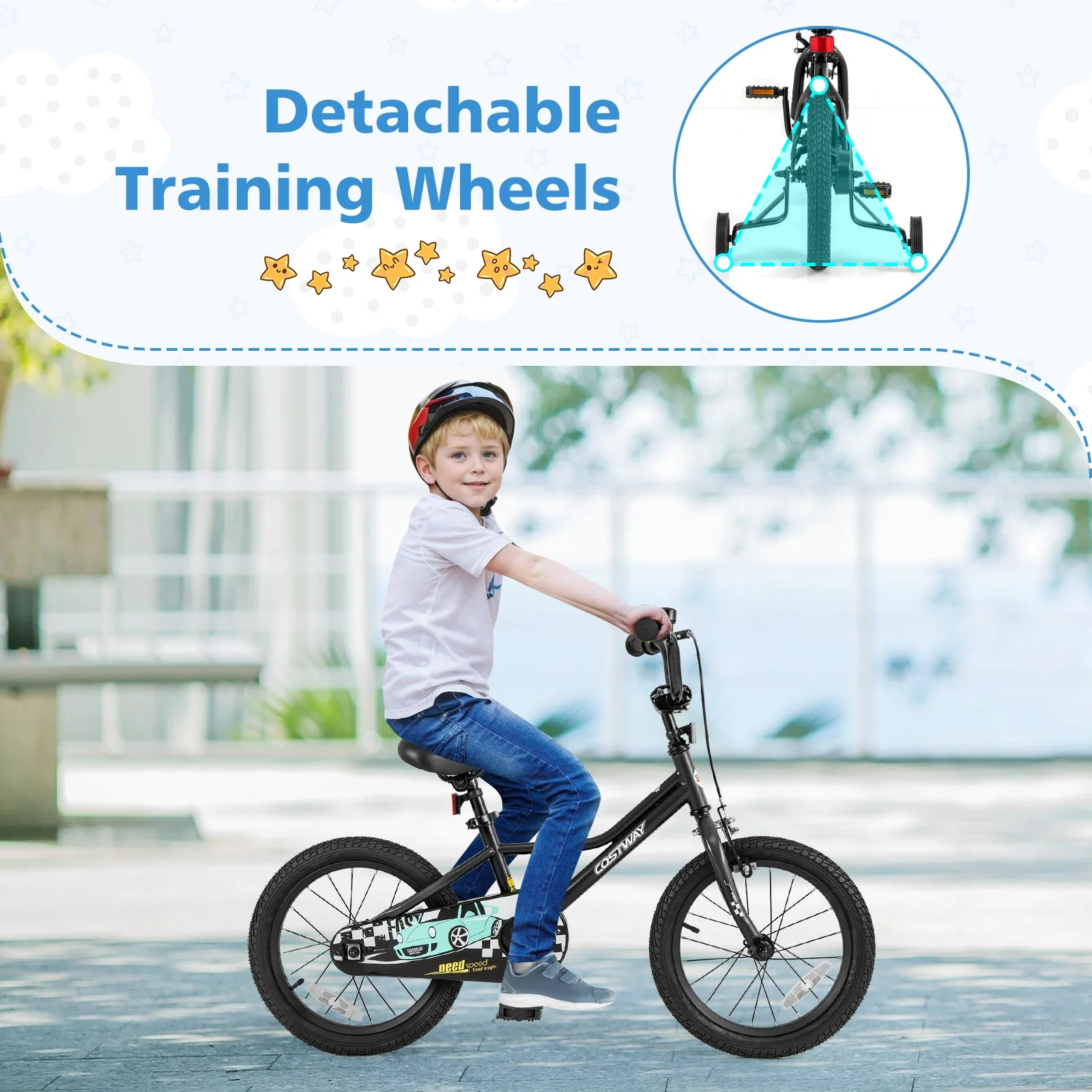 16 Inch Kids Bike Adjustable for 4-7 Years Old with Low-Step Frame - Image 6