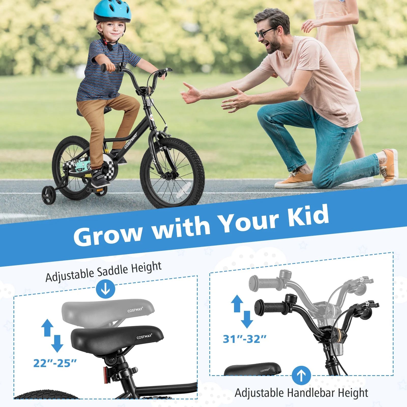 16 Inch Kids Bike Adjustable for 4-7 Years Old with Low-Step Frame - Image 7